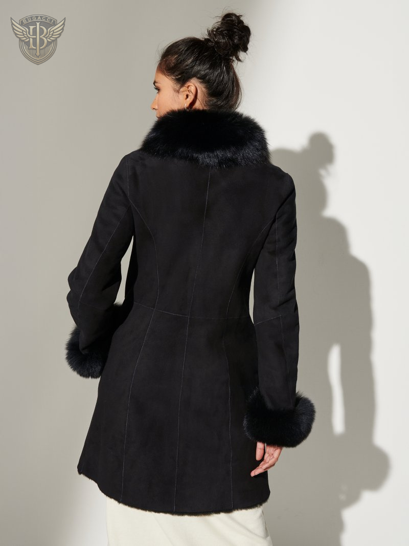 Black Short Trim Penny Lane Coat