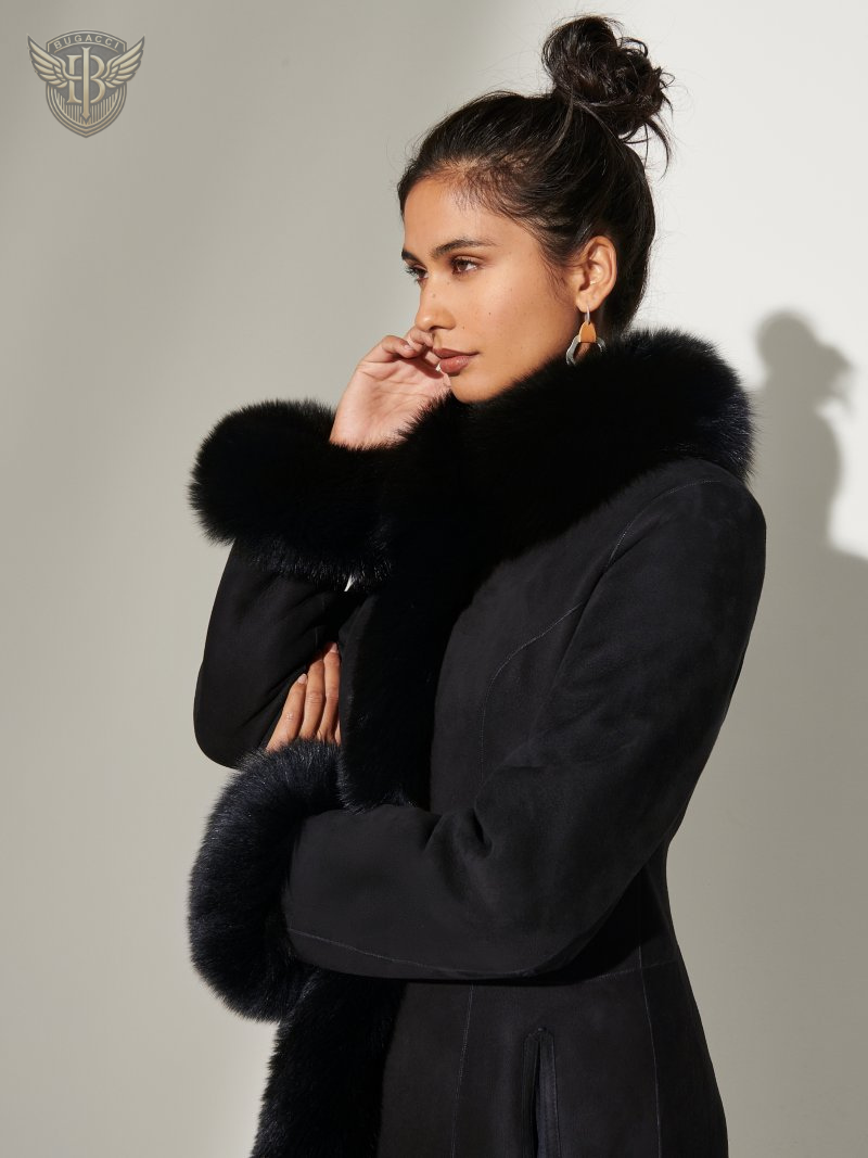 Black Short Trim Penny Lane Coat