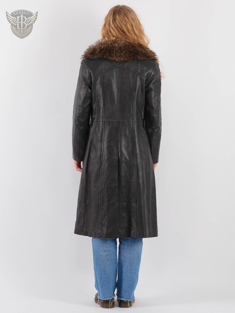 Women Vintage Leather Penny Lane Coat