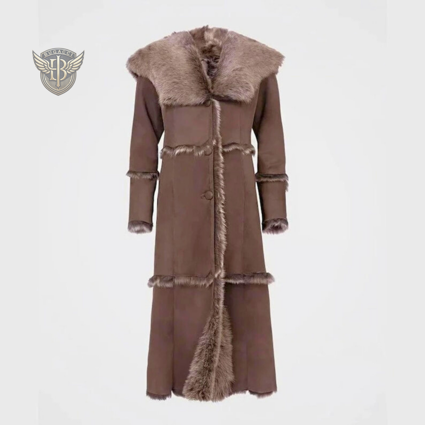Women Dark Brown Suede Penny Lane Coat