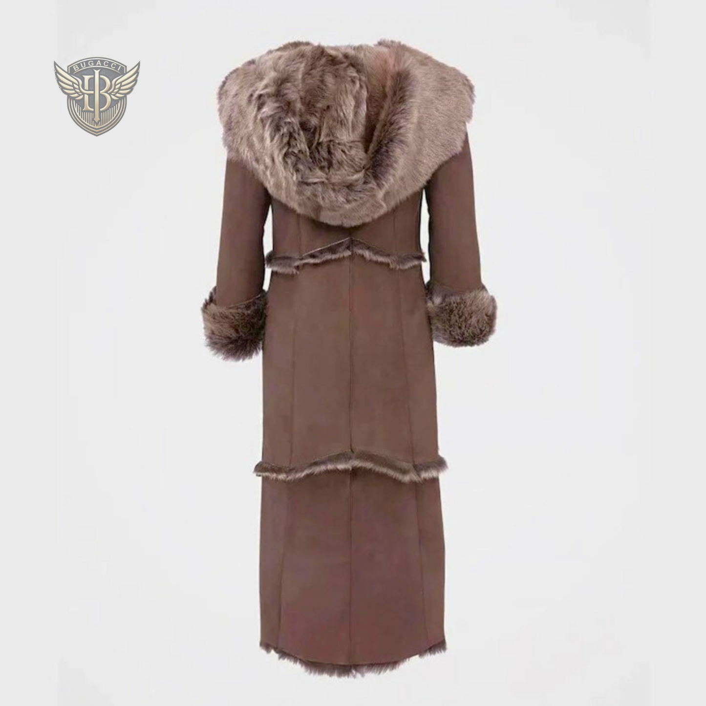 Women Dark Brown Suede Penny Lane Coat