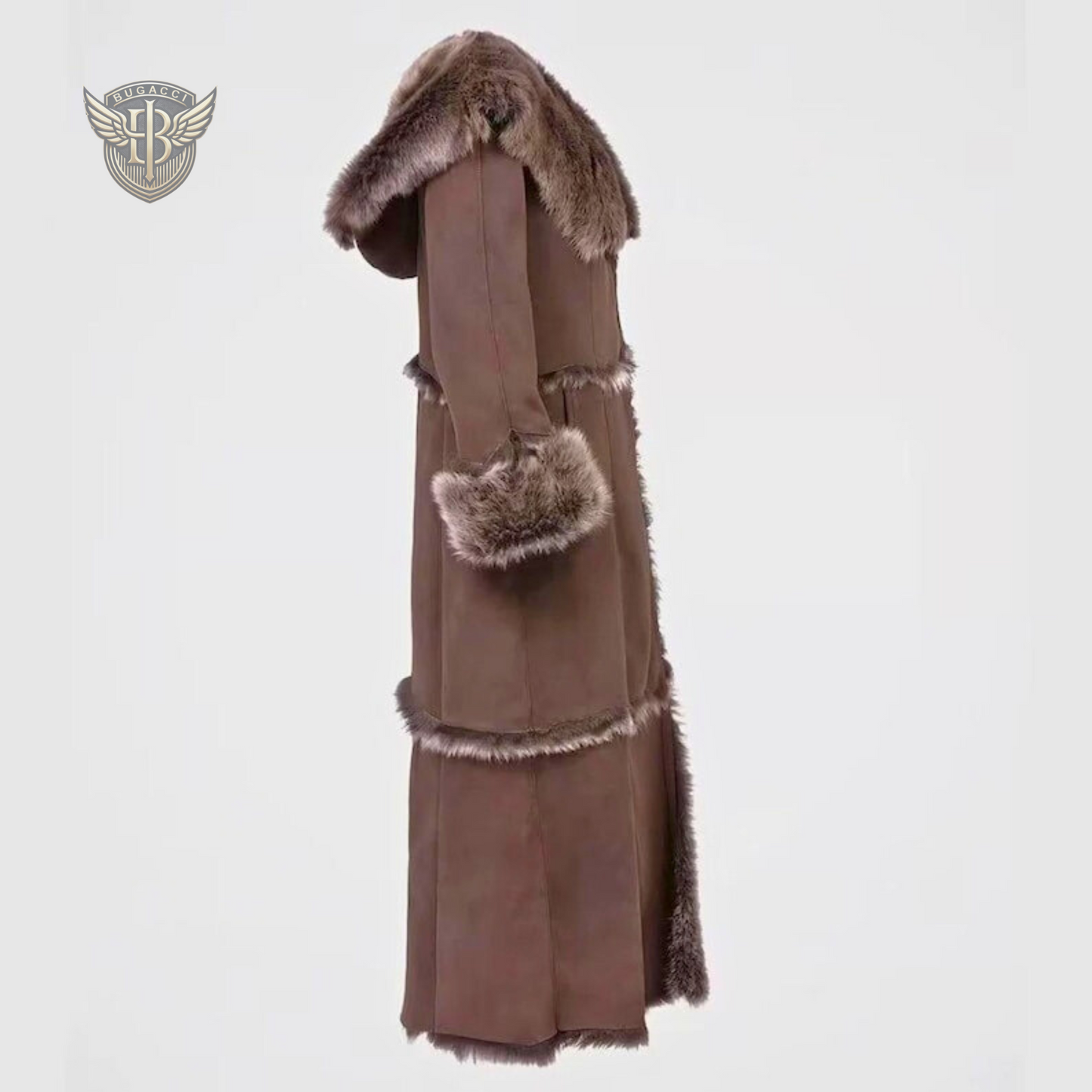 Women Dark Brown Suede Penny Lane Coat
