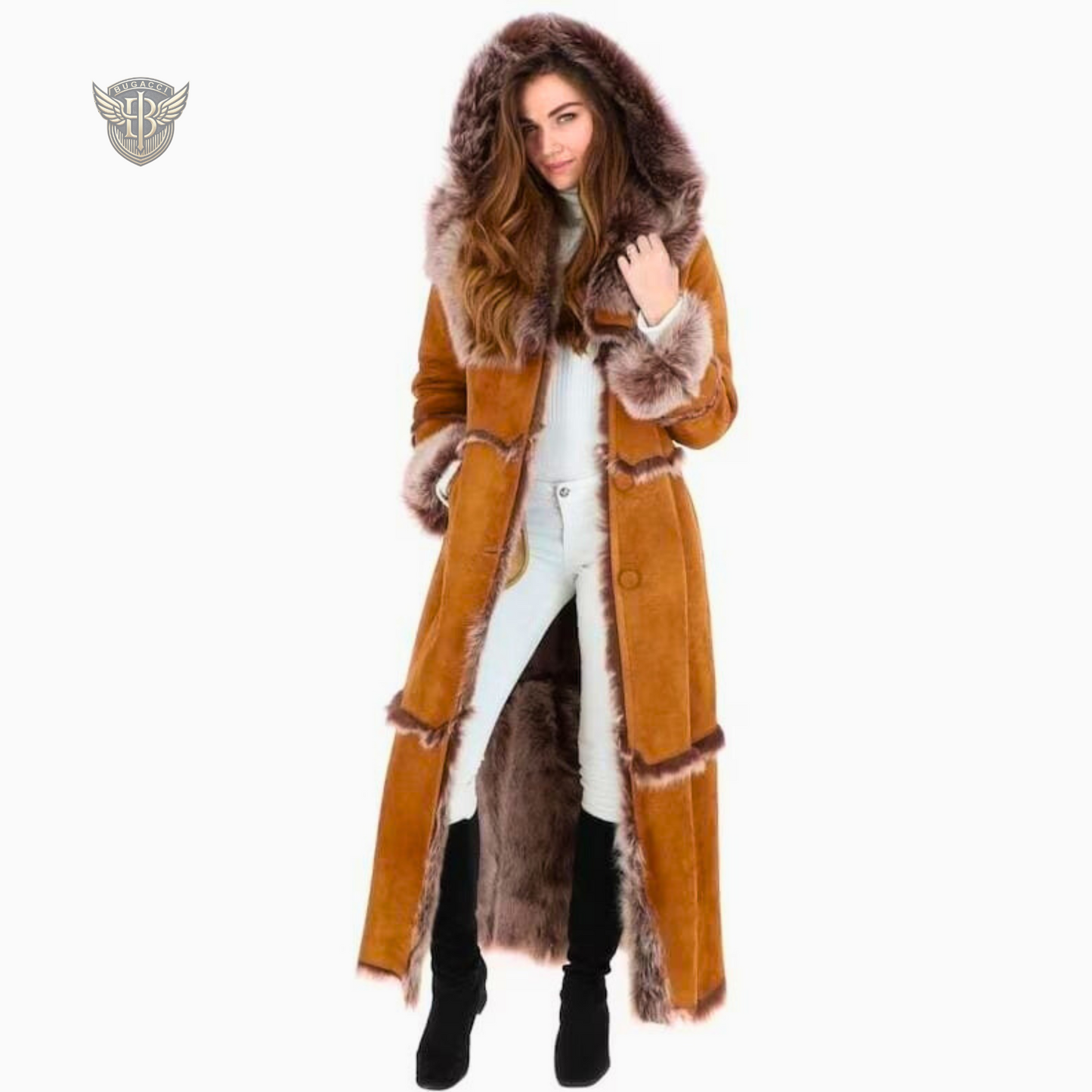 Women Brown Suede Penny Lane Coat
