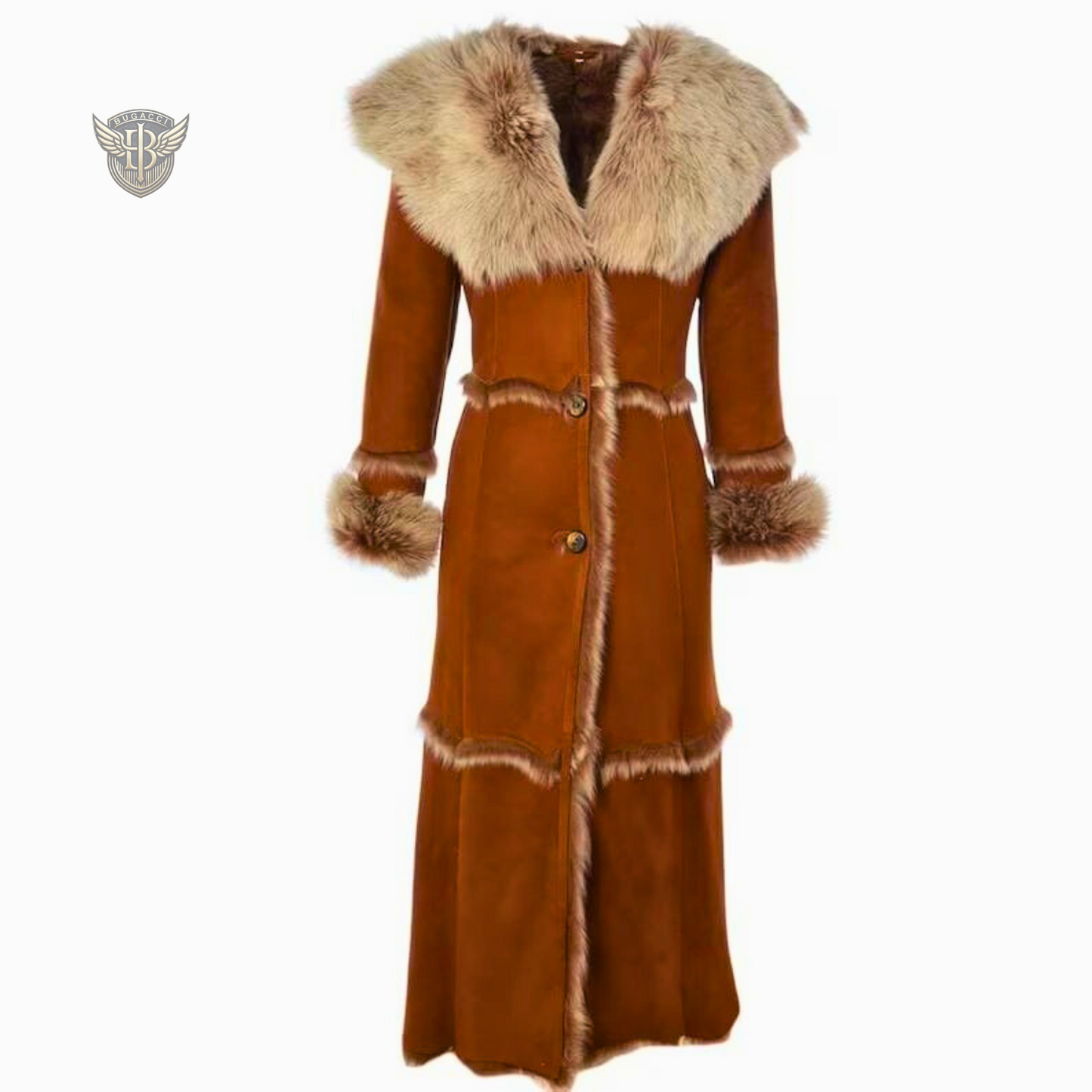 Women Brown Suede Penny Lane Coat