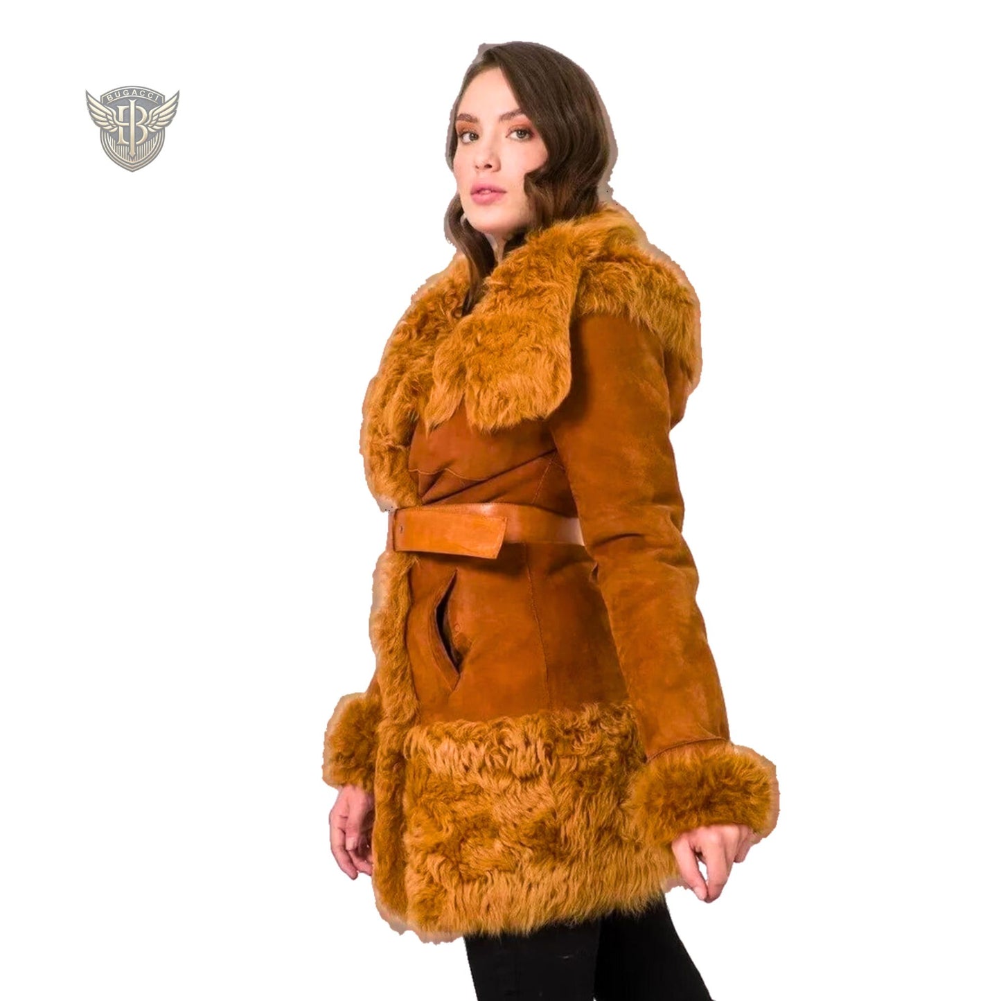 Women Brown Afghan Penny Lane Coat
