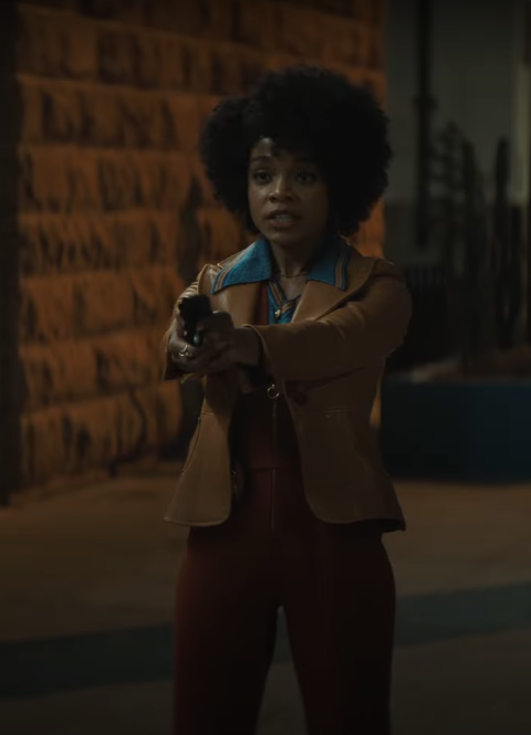 Nina’s Mustard Leather Blazer from Duster S1 (2025)