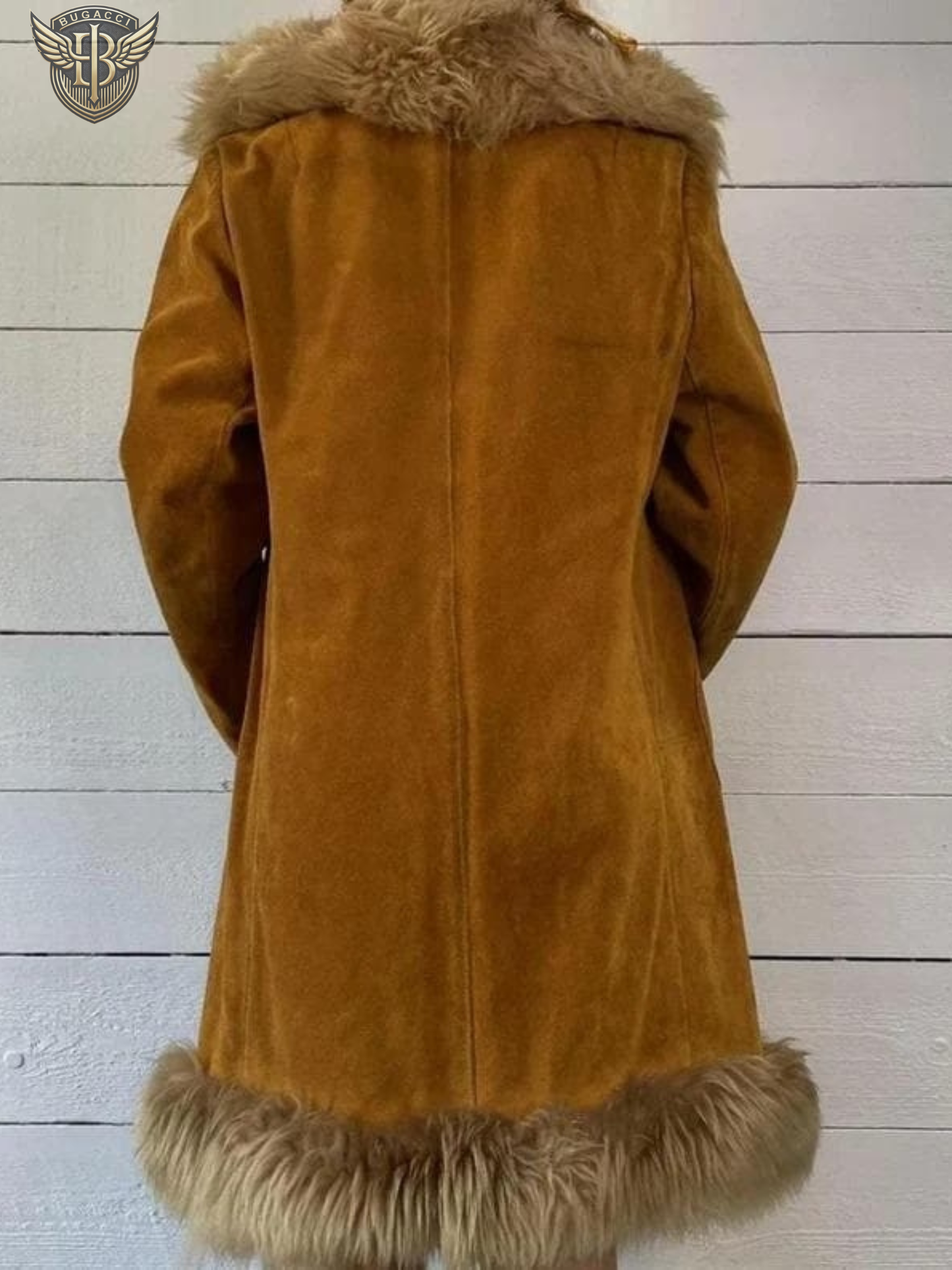 Women Brown Shearling Afghan Coat