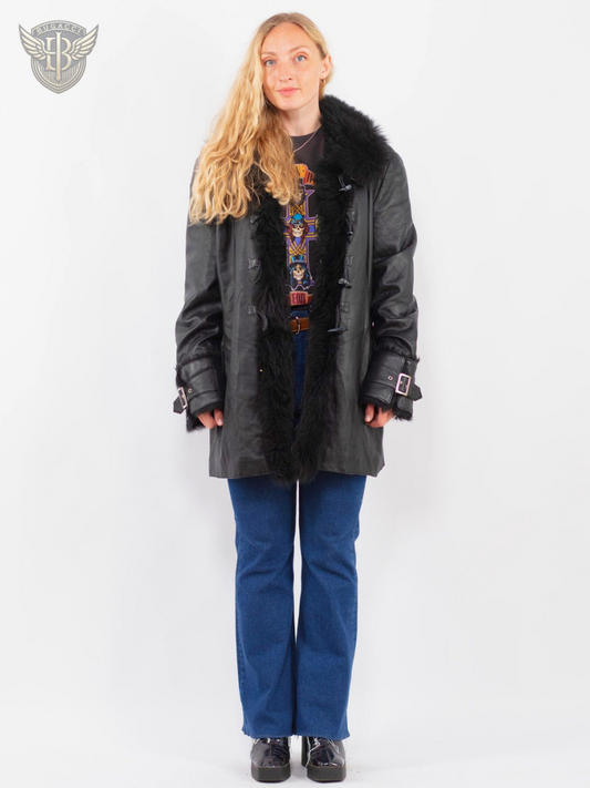 Women Black Leather Penny Lane Jacket