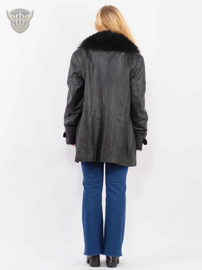 Women Black Leather Penny Lane Jacket