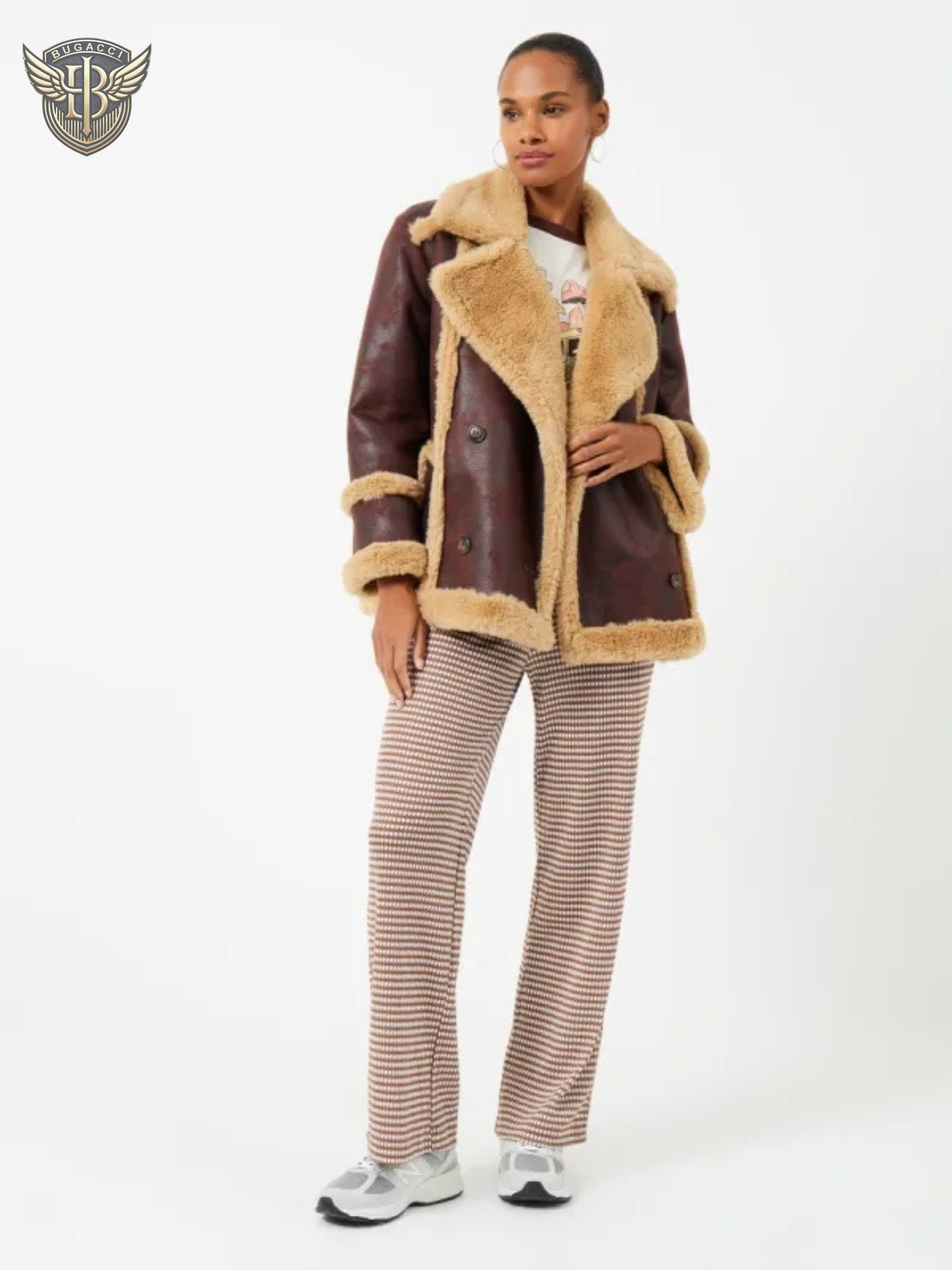 Women’s Brown Shearling Leather Jacket