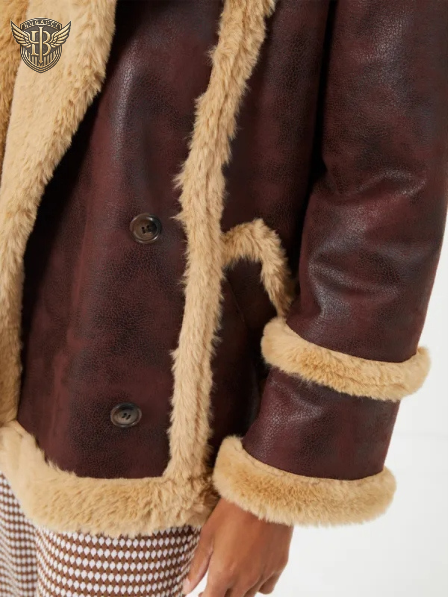 Women’s Brown Shearling Leather Jacket