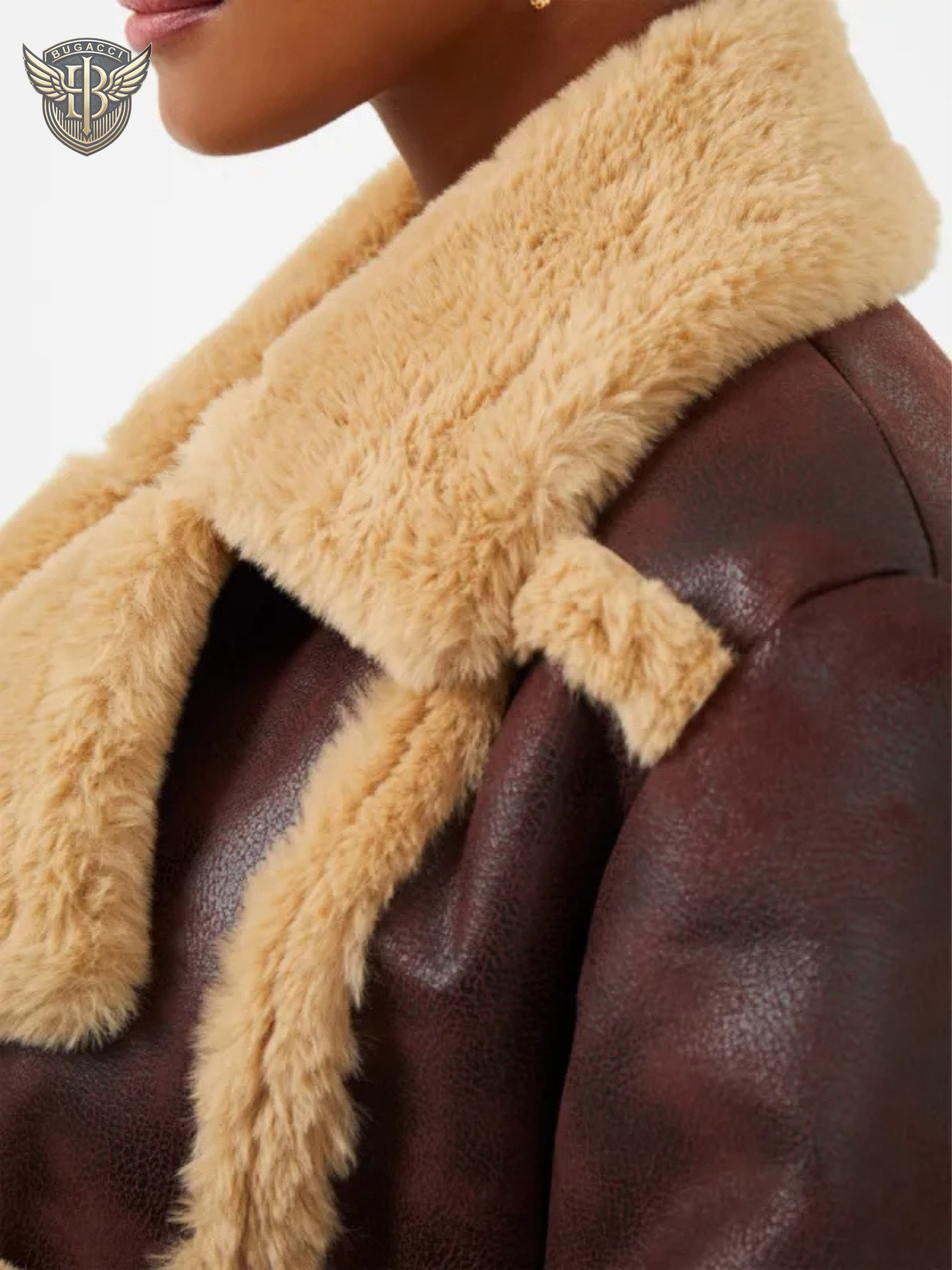 Women’s Brown Shearling Leather Jacket