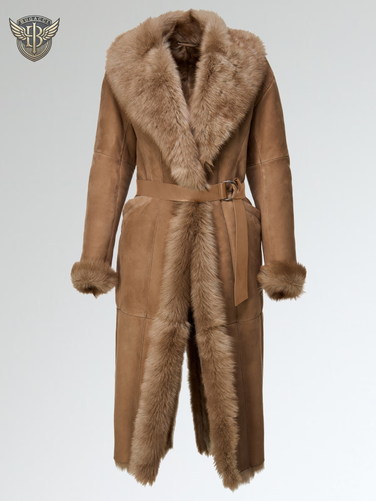 Women’s Beige Shearling Leather Coat