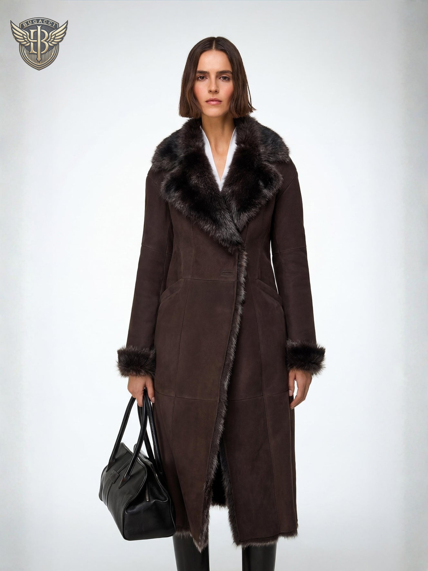 Women’s Brown Shearling Leather Coat