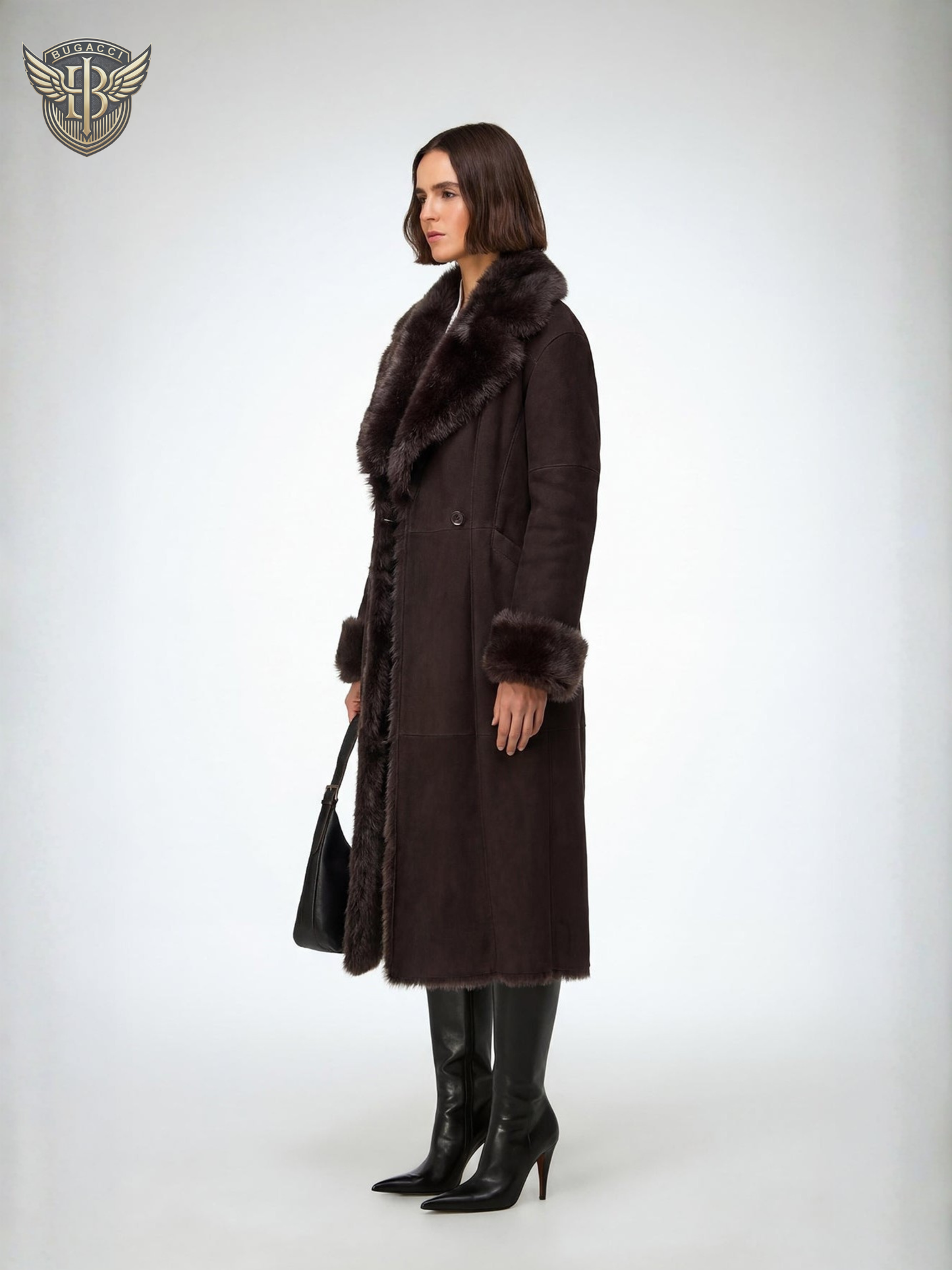Women’s Brown Shearling Leather Coat