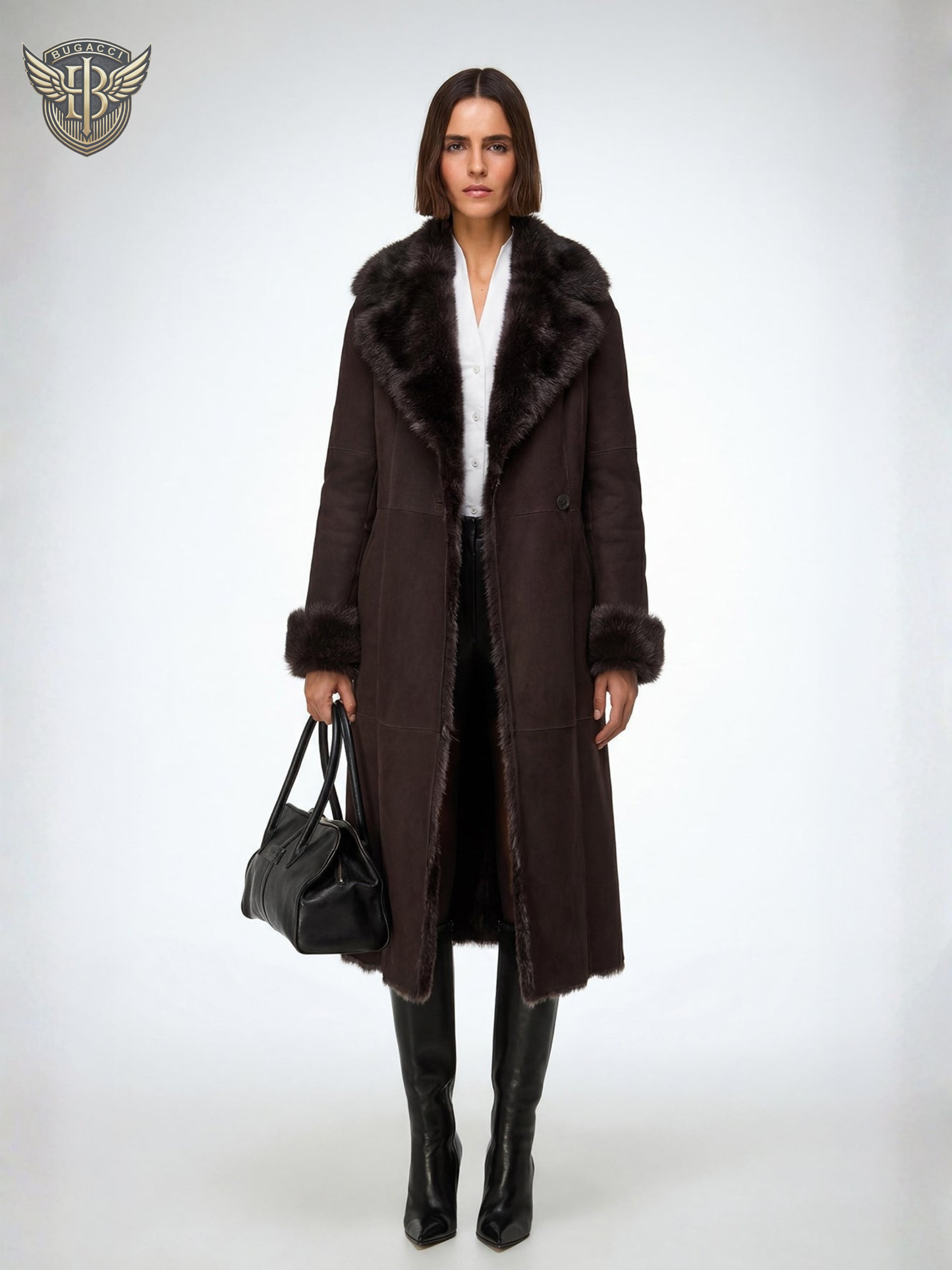 Women’s Brown Shearling Leather Coat
