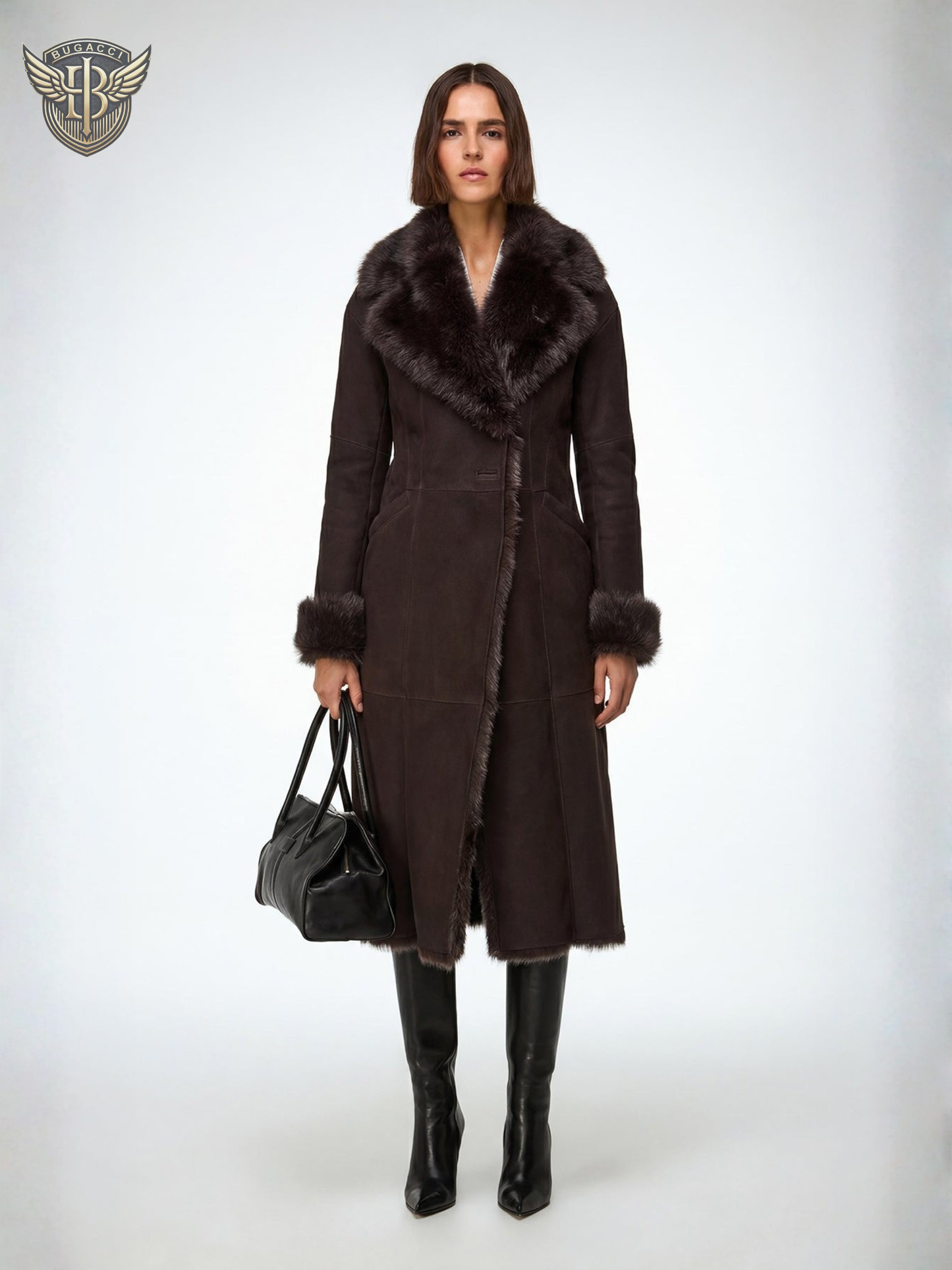 Women’s Brown Shearling Leather Coat