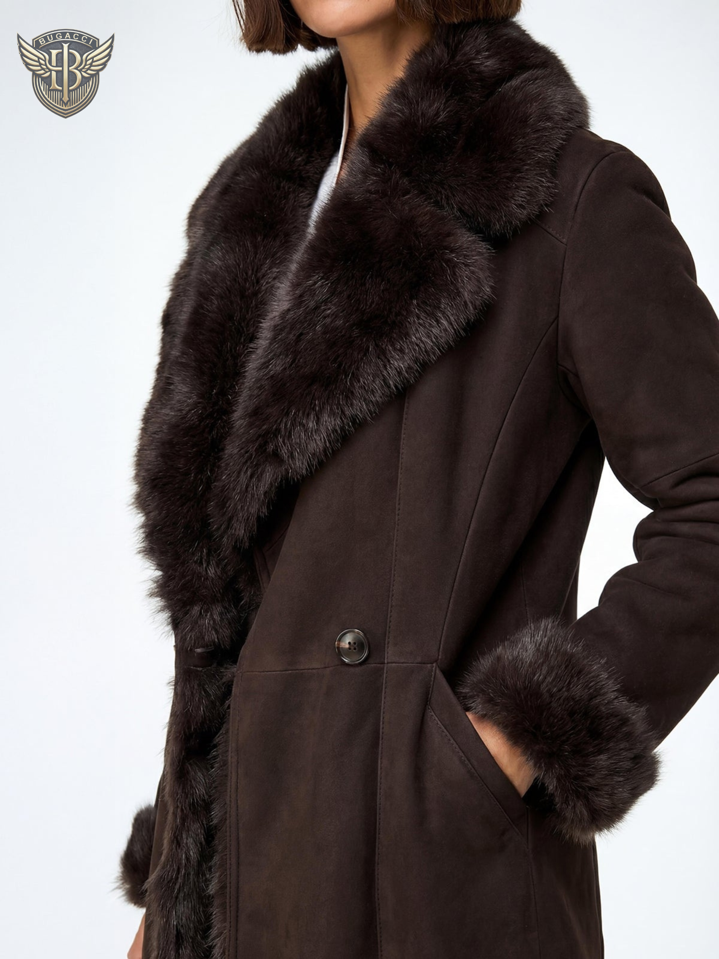 Women’s Brown Shearling Leather Coat
