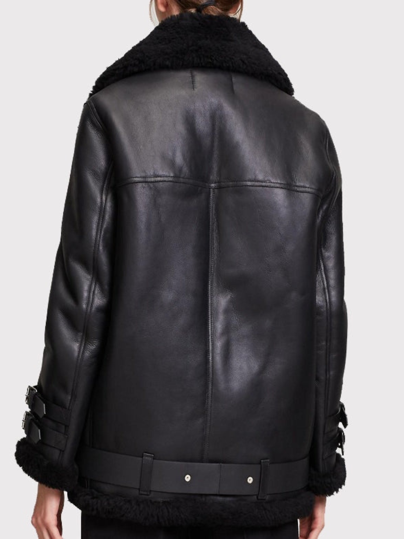 Women's Black B3 Bomber Leather Jacket