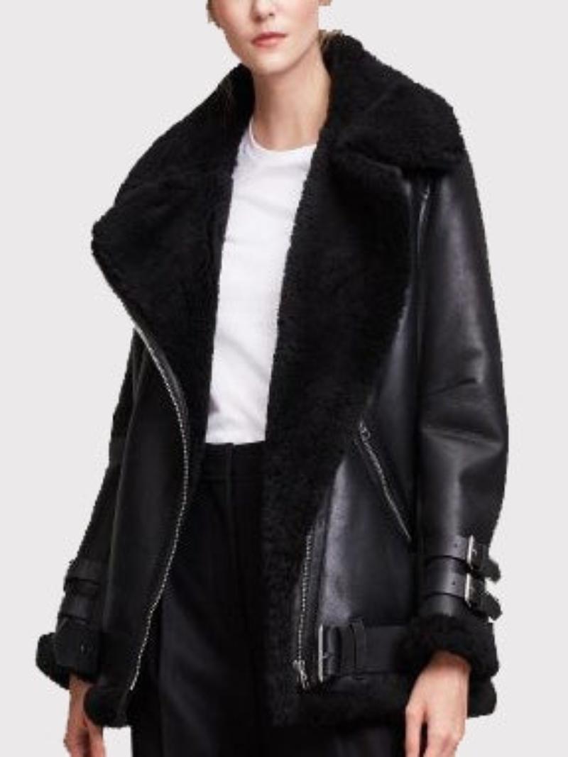 Women's Black B3 Bomber Leather Jacket