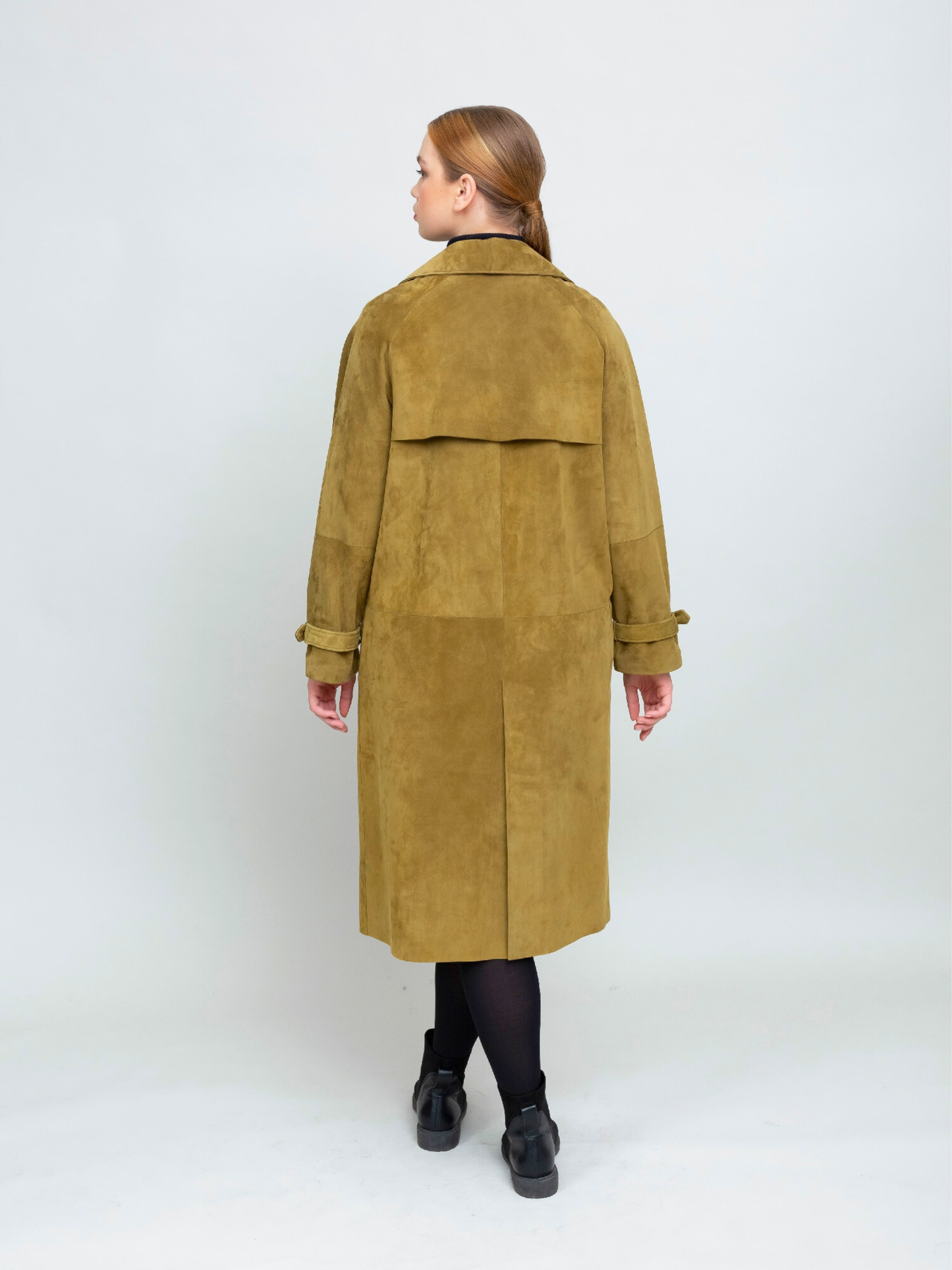 Women Brown Suede Trench Coat