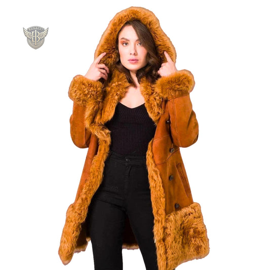 Women Brown Afghan Penny Lane Coat