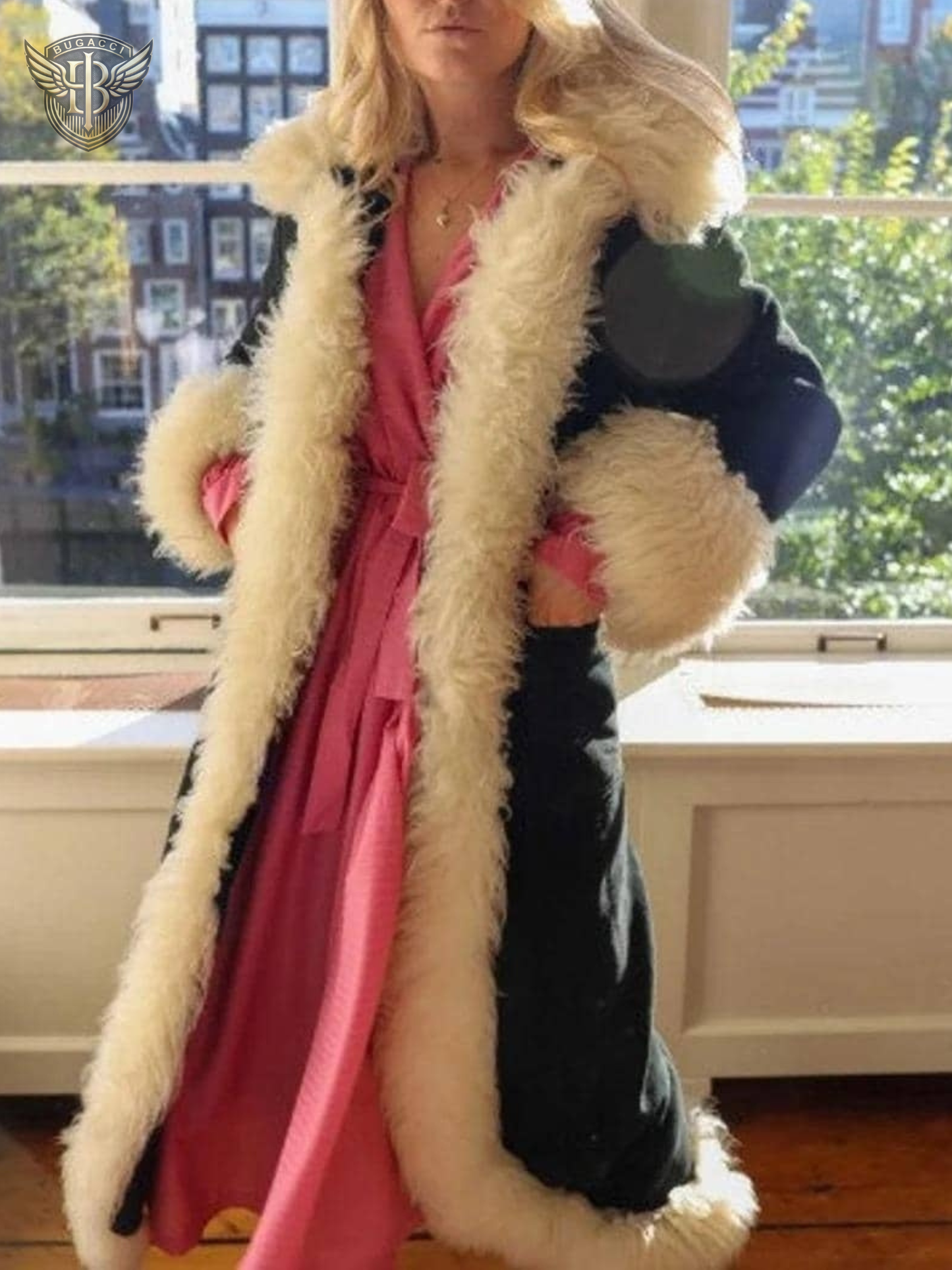 Black Shearling Afghan Coat