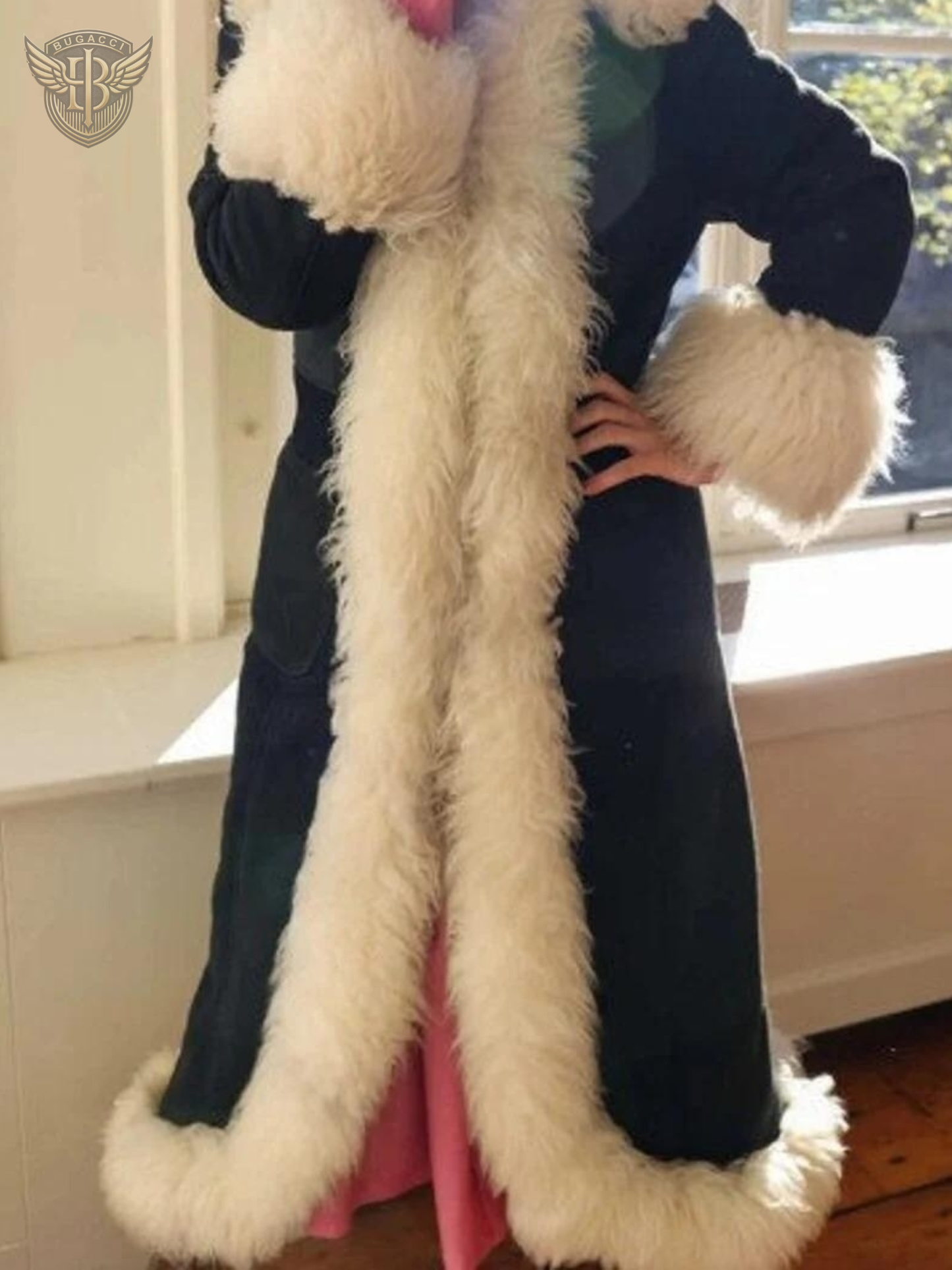 Black Shearling Afghan Coat