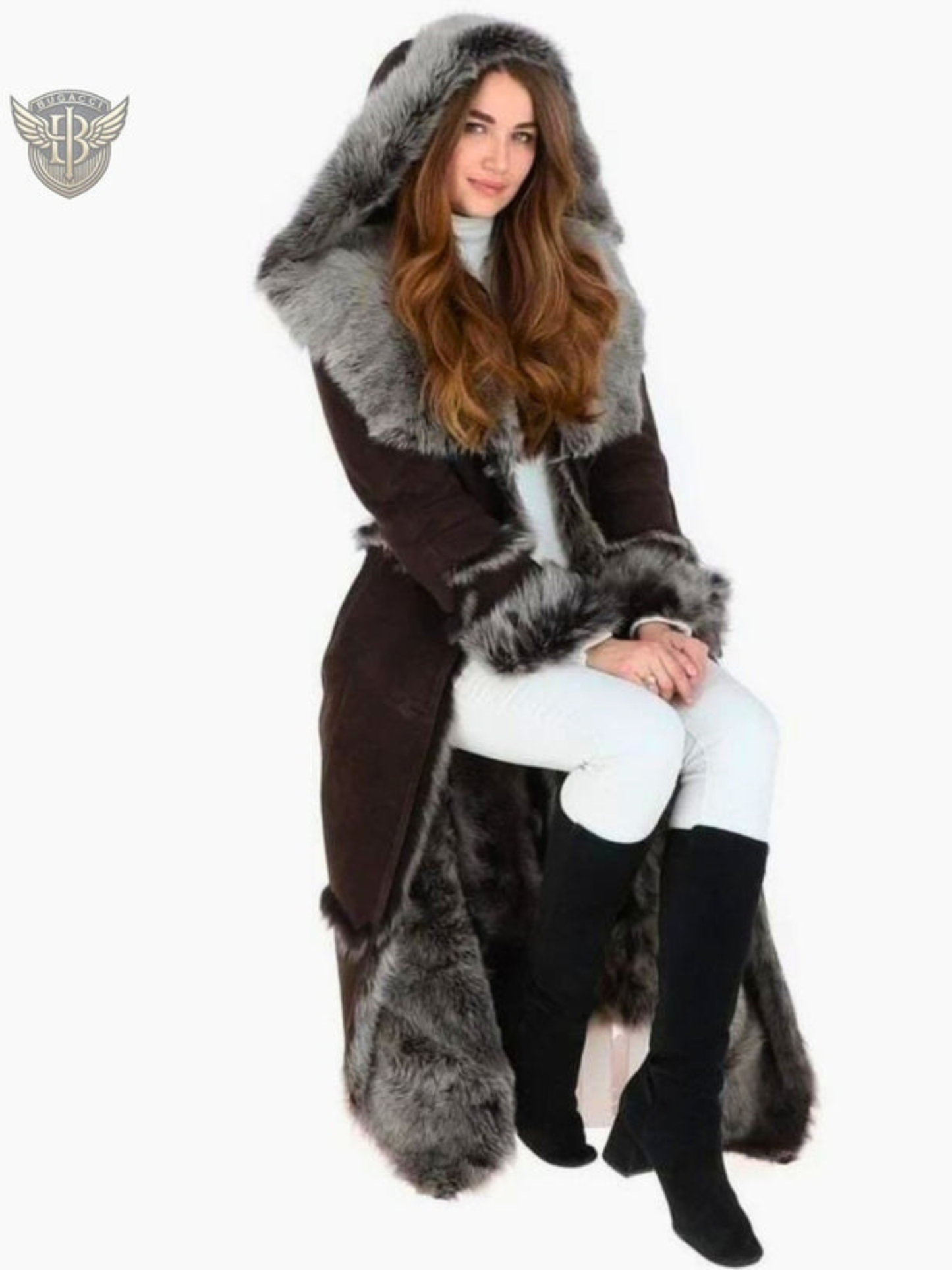 Women Black Hooded Vintage Penny Lane Coat