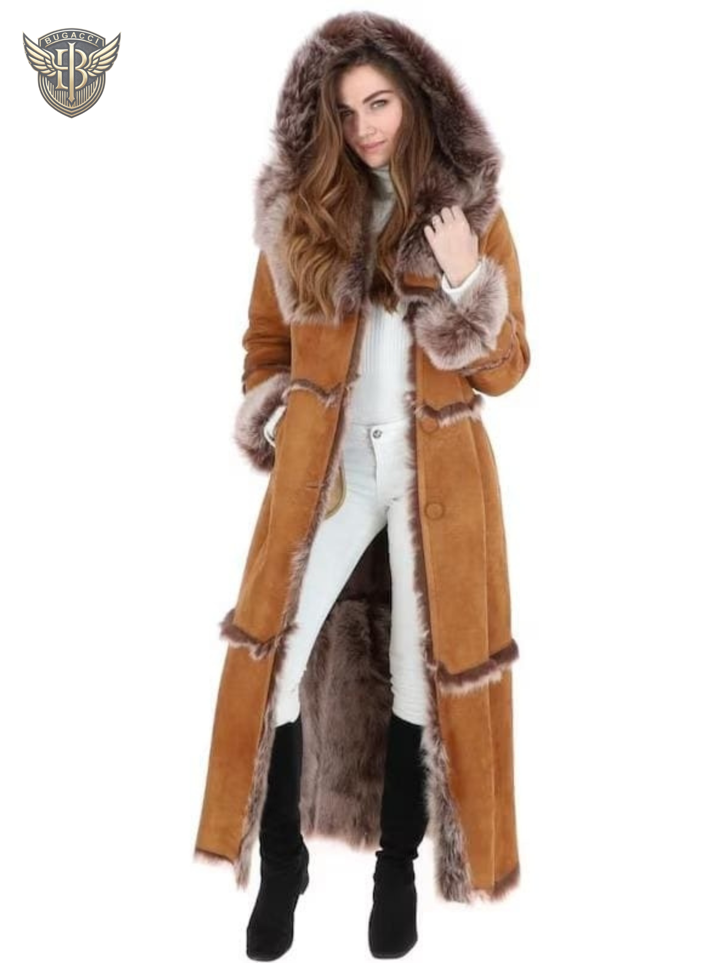 Women Brown Suede Penny Lane Coat