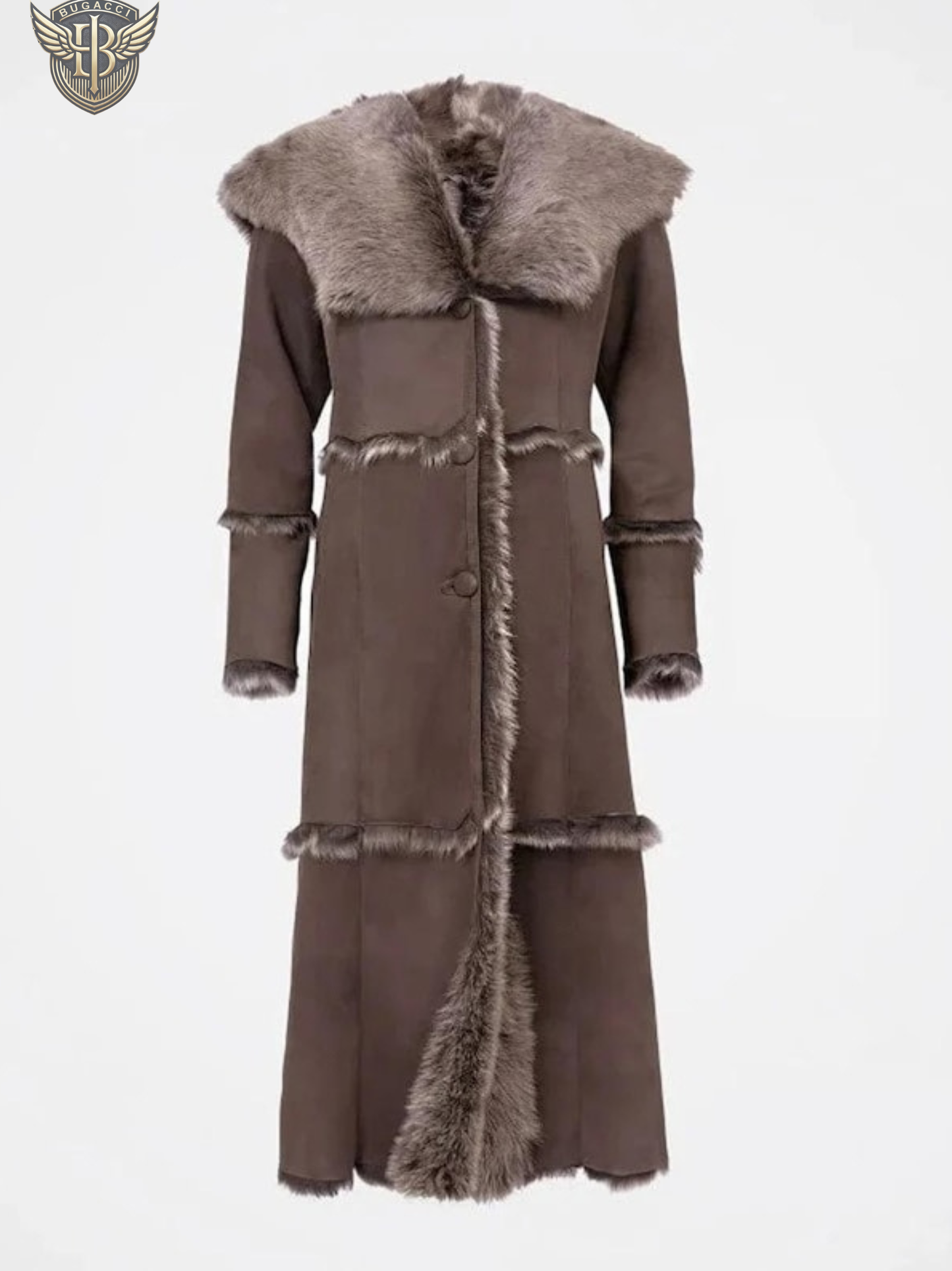 Women Dark Brown Suede Penny Lane Coat