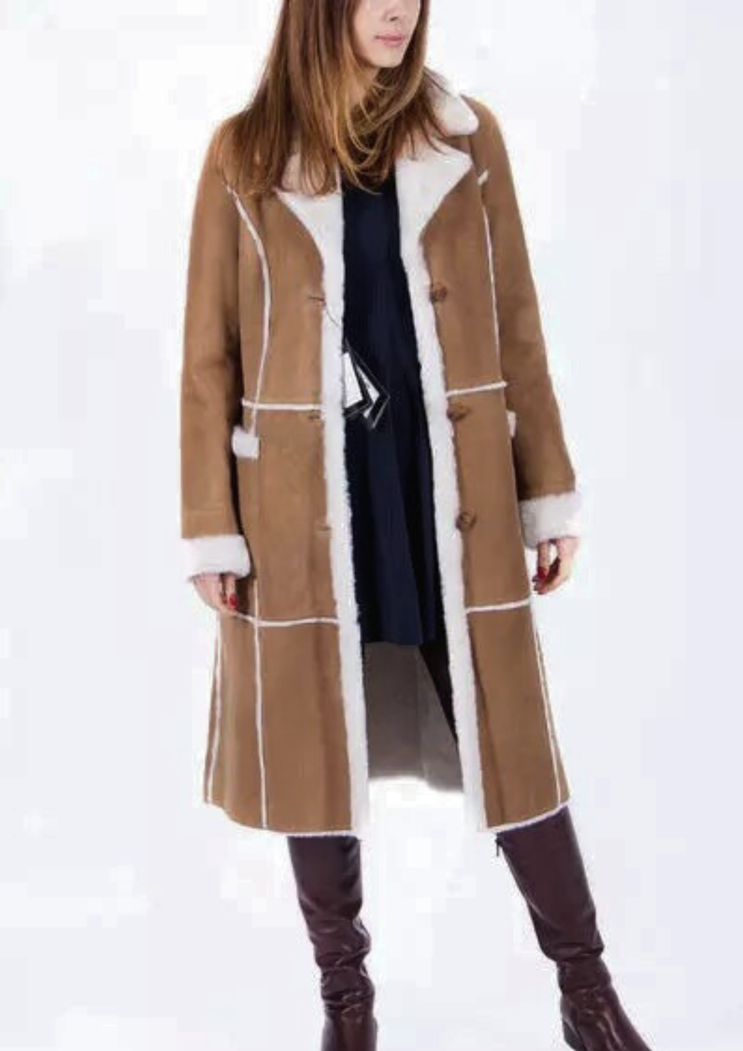 Women Brown Shearling Coat