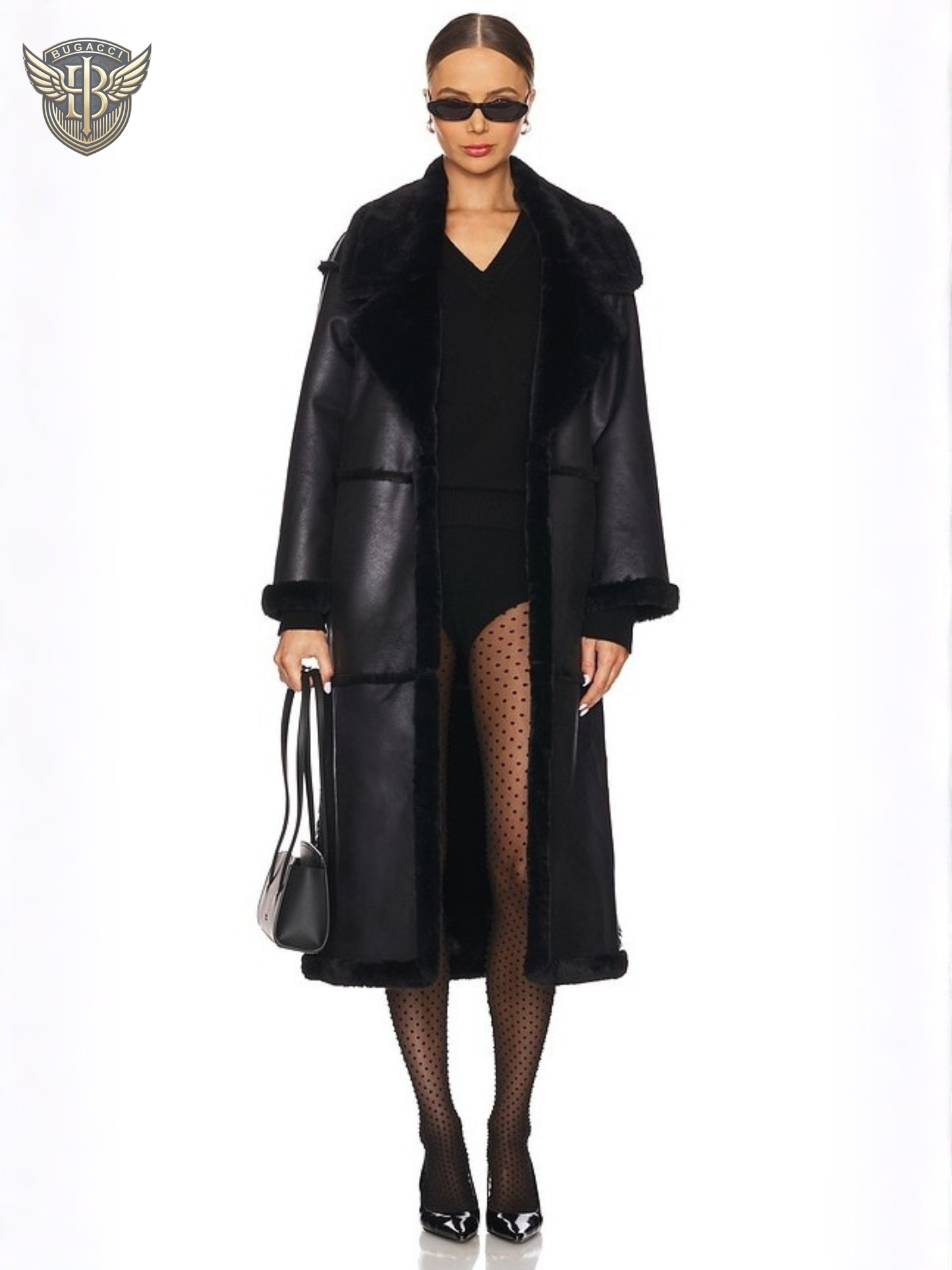 Women’s Black Sheepskin Shearling Coat