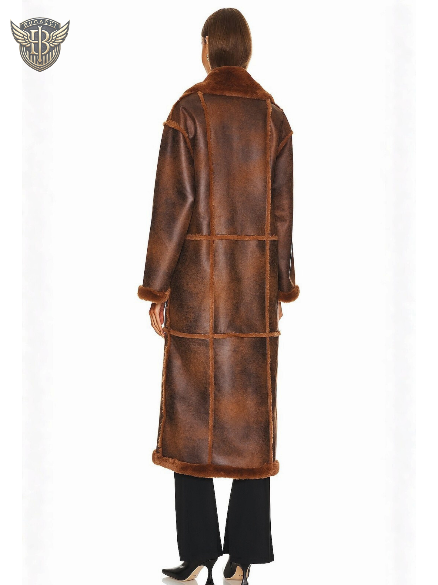 Women’s Brown Shearling Leather Coat