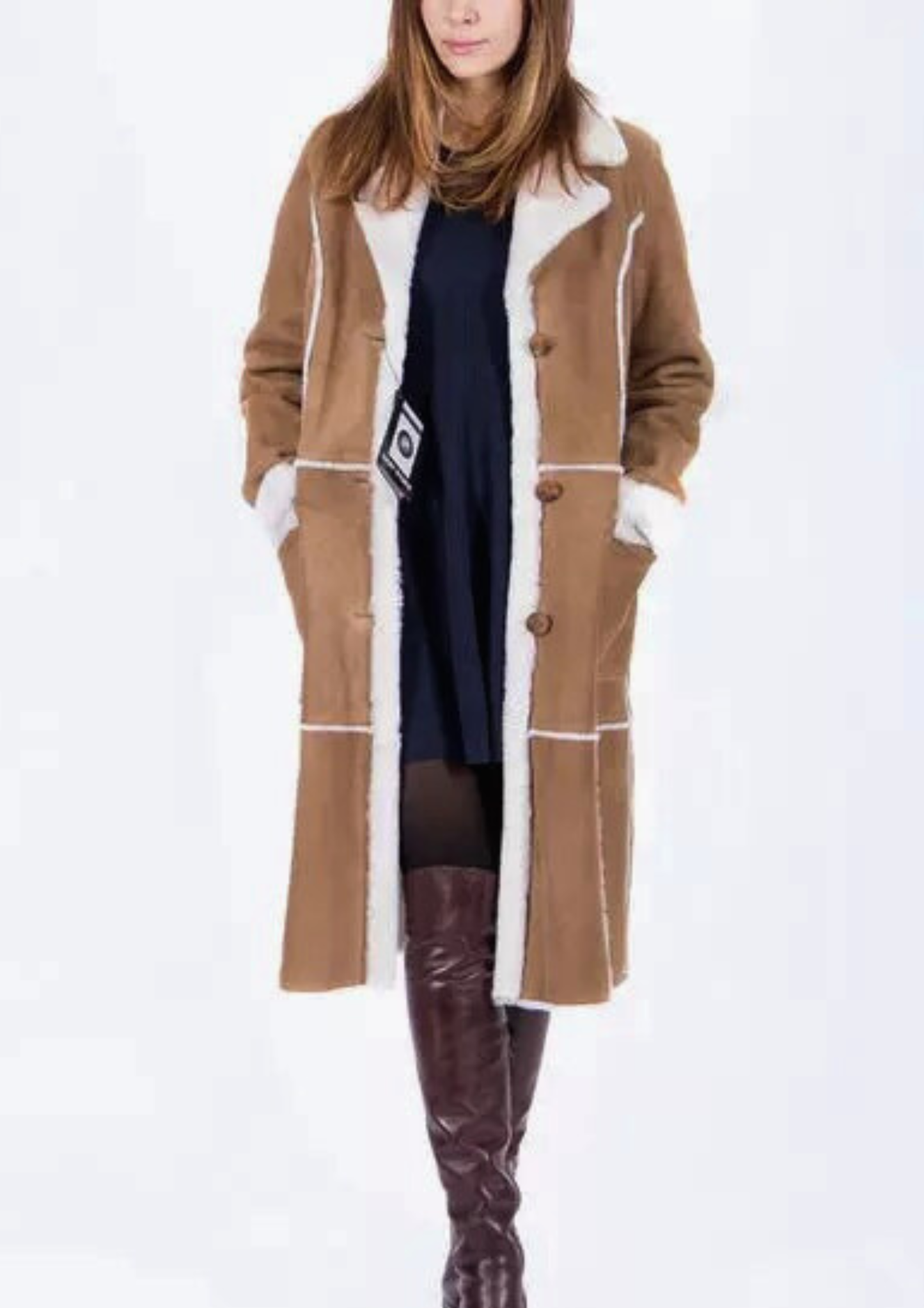 Women Brown Shearling Coat