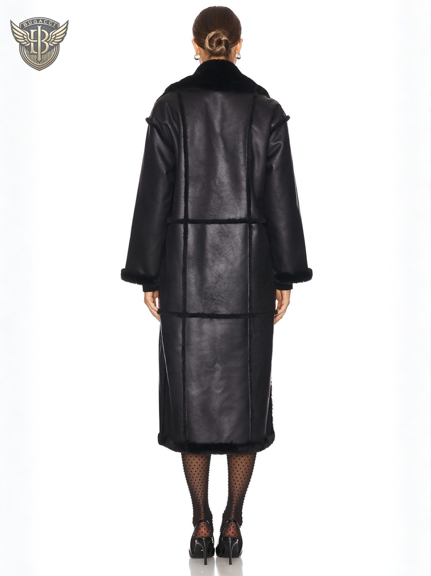 Women’s Black Sheepskin Shearling Coat