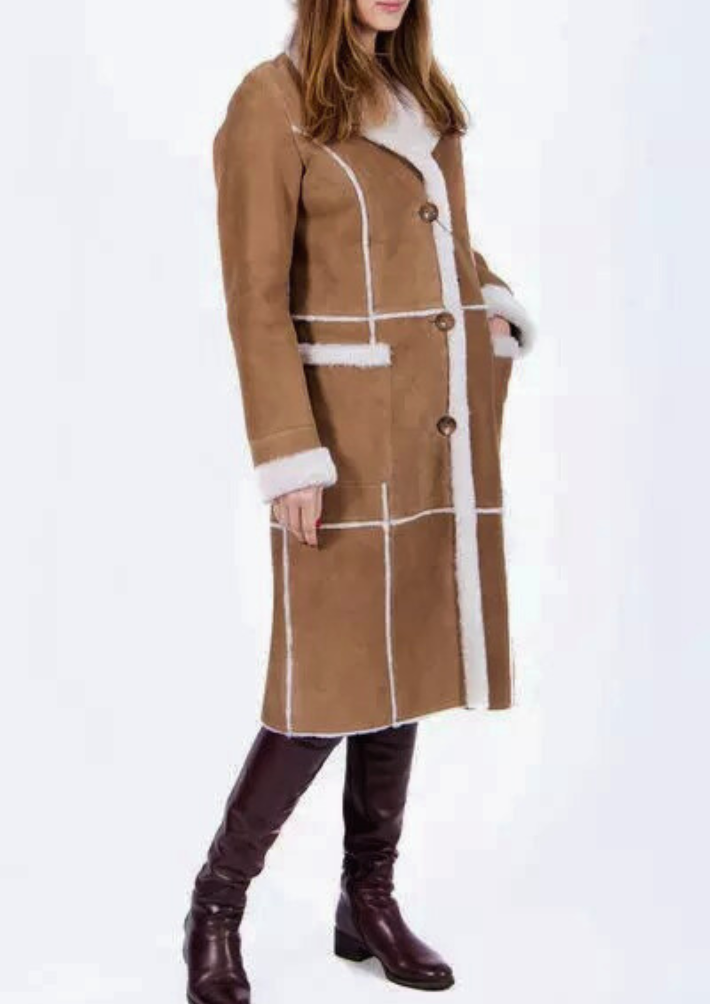 Women Brown Shearling Coat