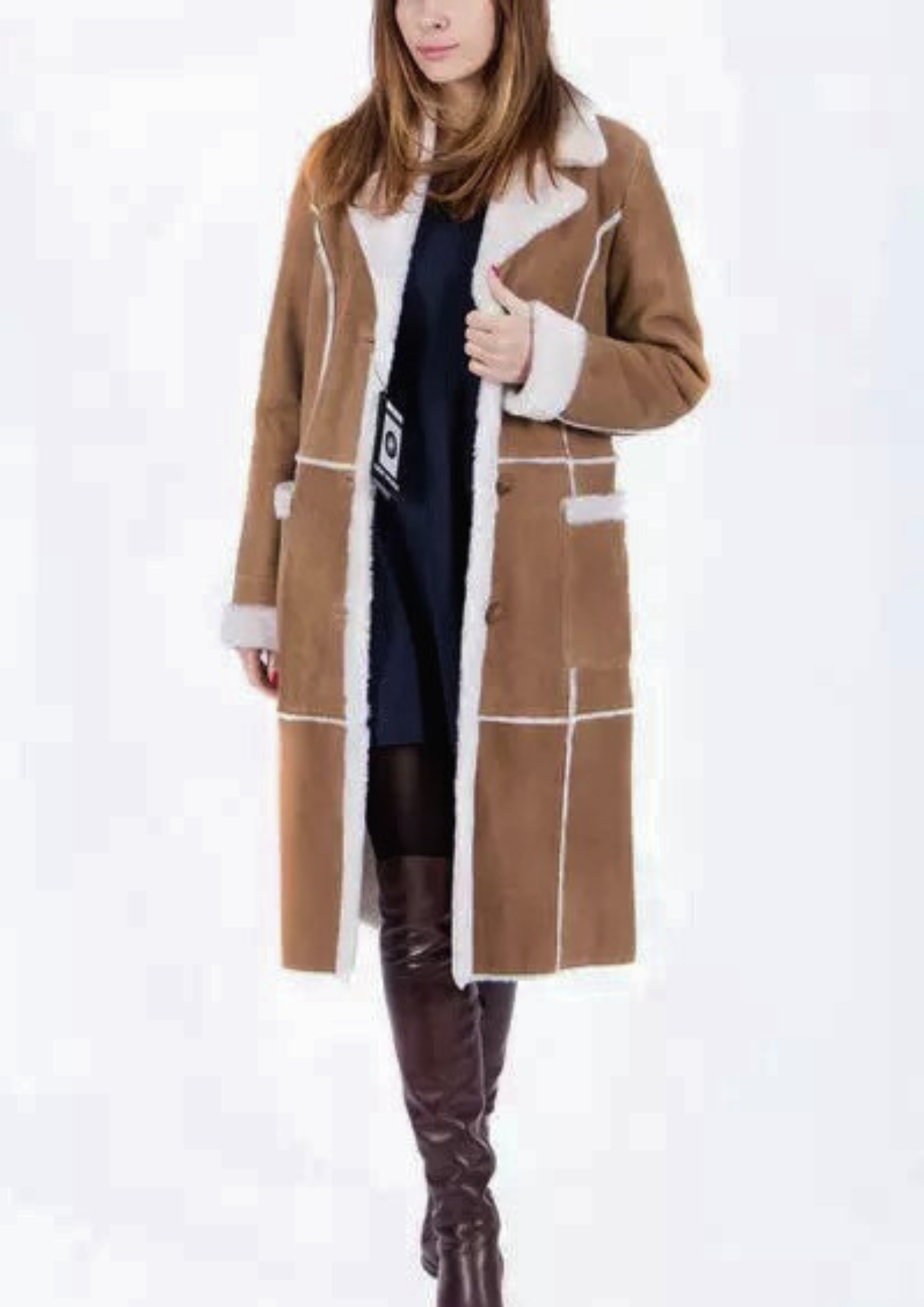 Women Brown Shearling Coat