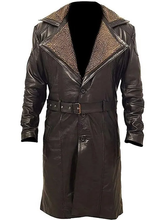 Load image into Gallery viewer, Men&#39;s Brown Leather Trench Coat