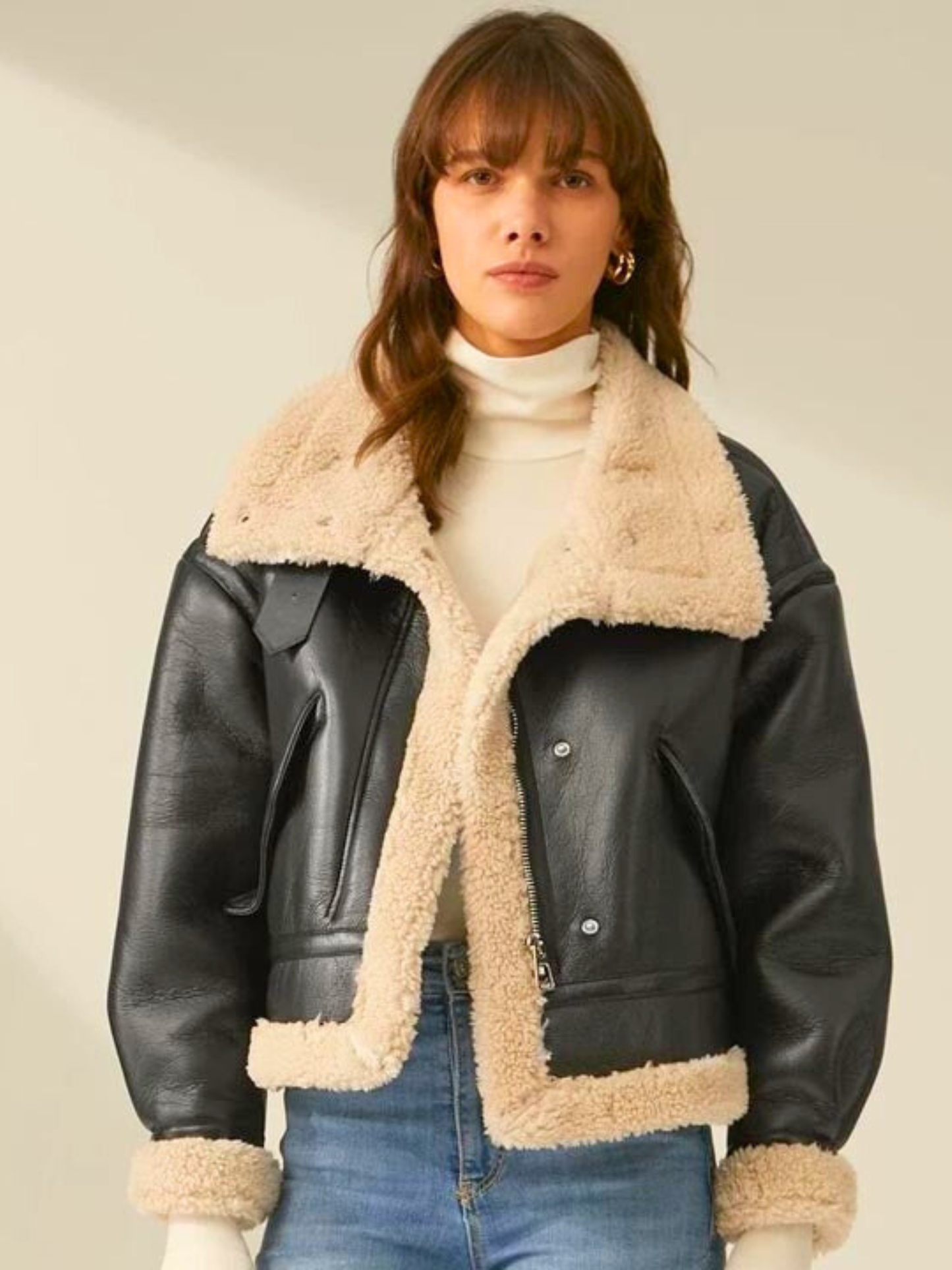 Women's B3 RAF Aviator Shearling Leather Jacket