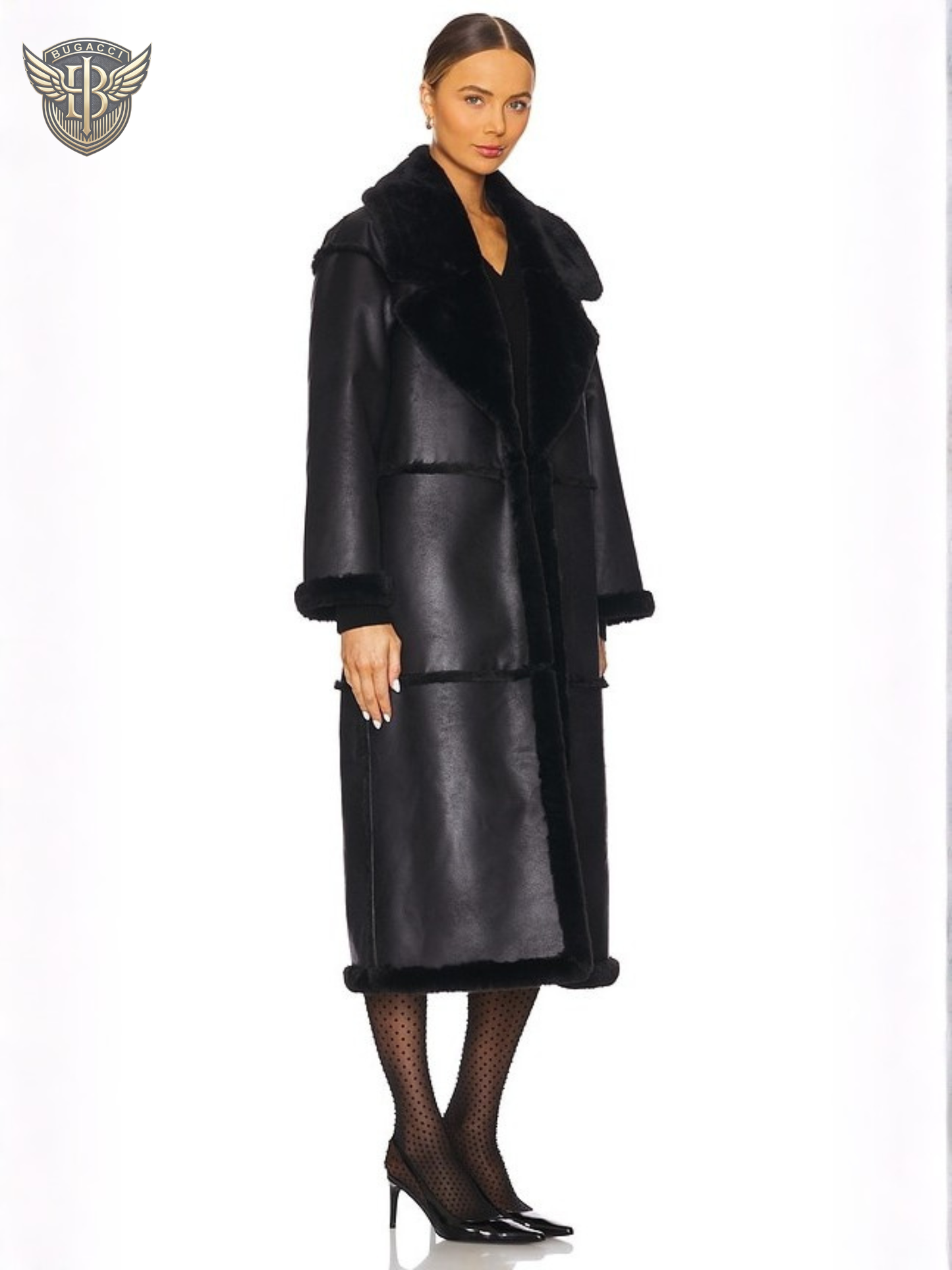 Women’s Black Sheepskin Shearling Coat