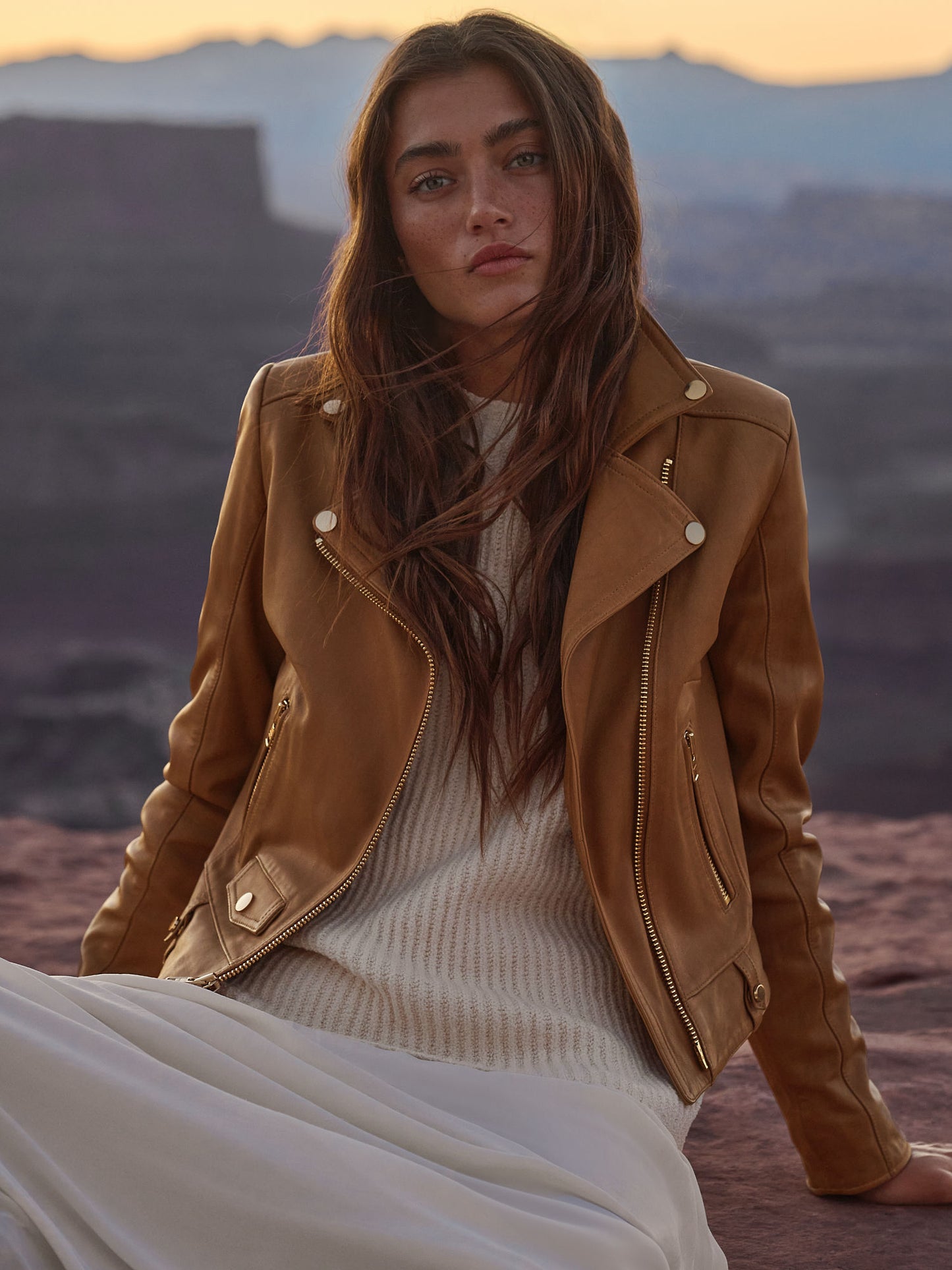 Women Brown Ariel Leather Jacket