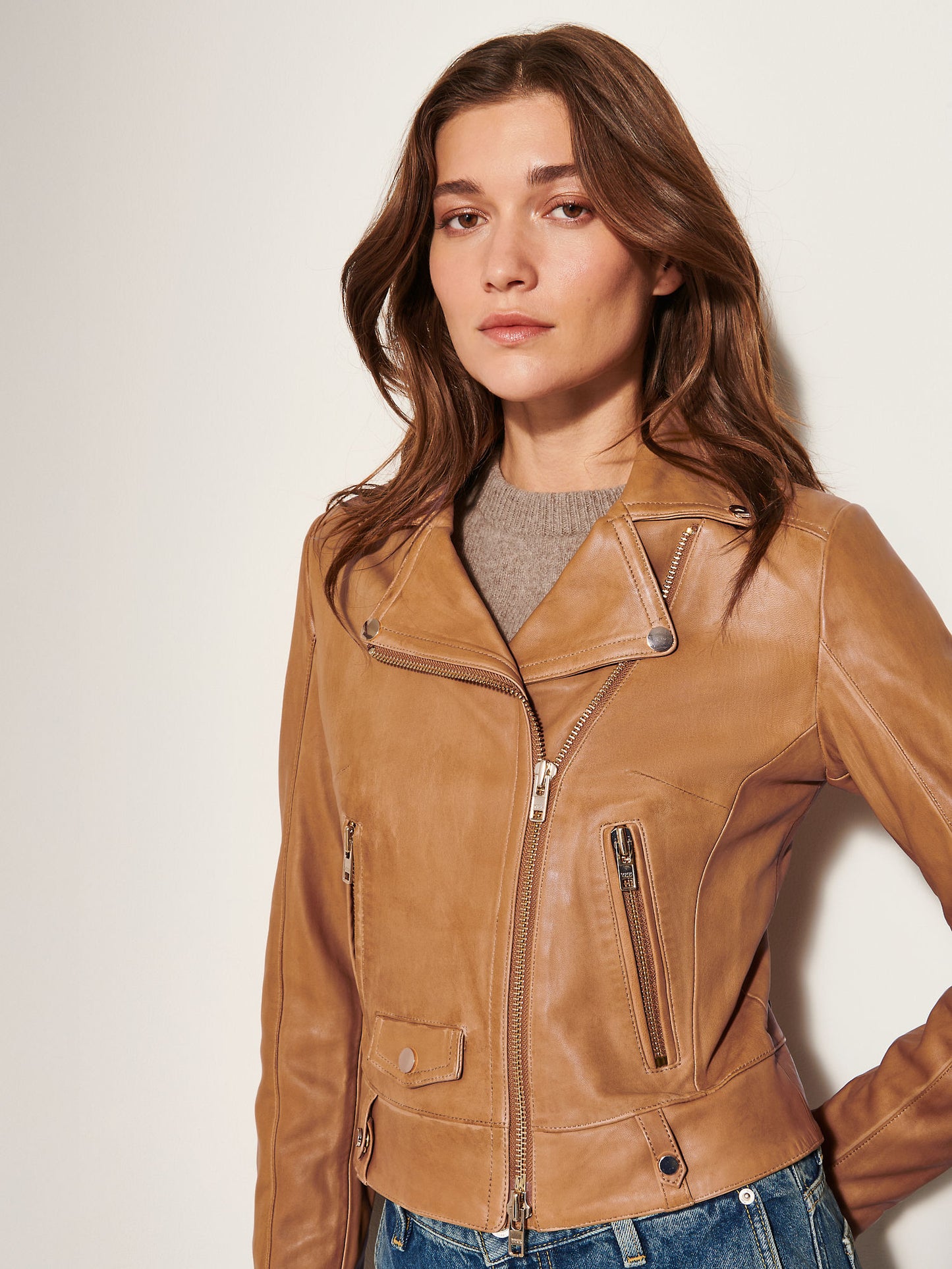 Women Brown Ariel Leather Jacket