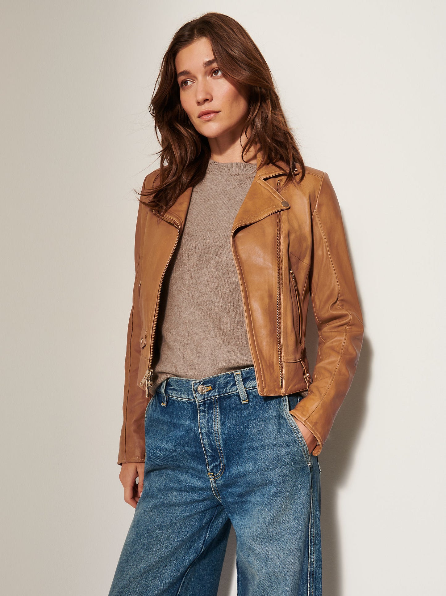 Women Brown Ariel Leather Jacket