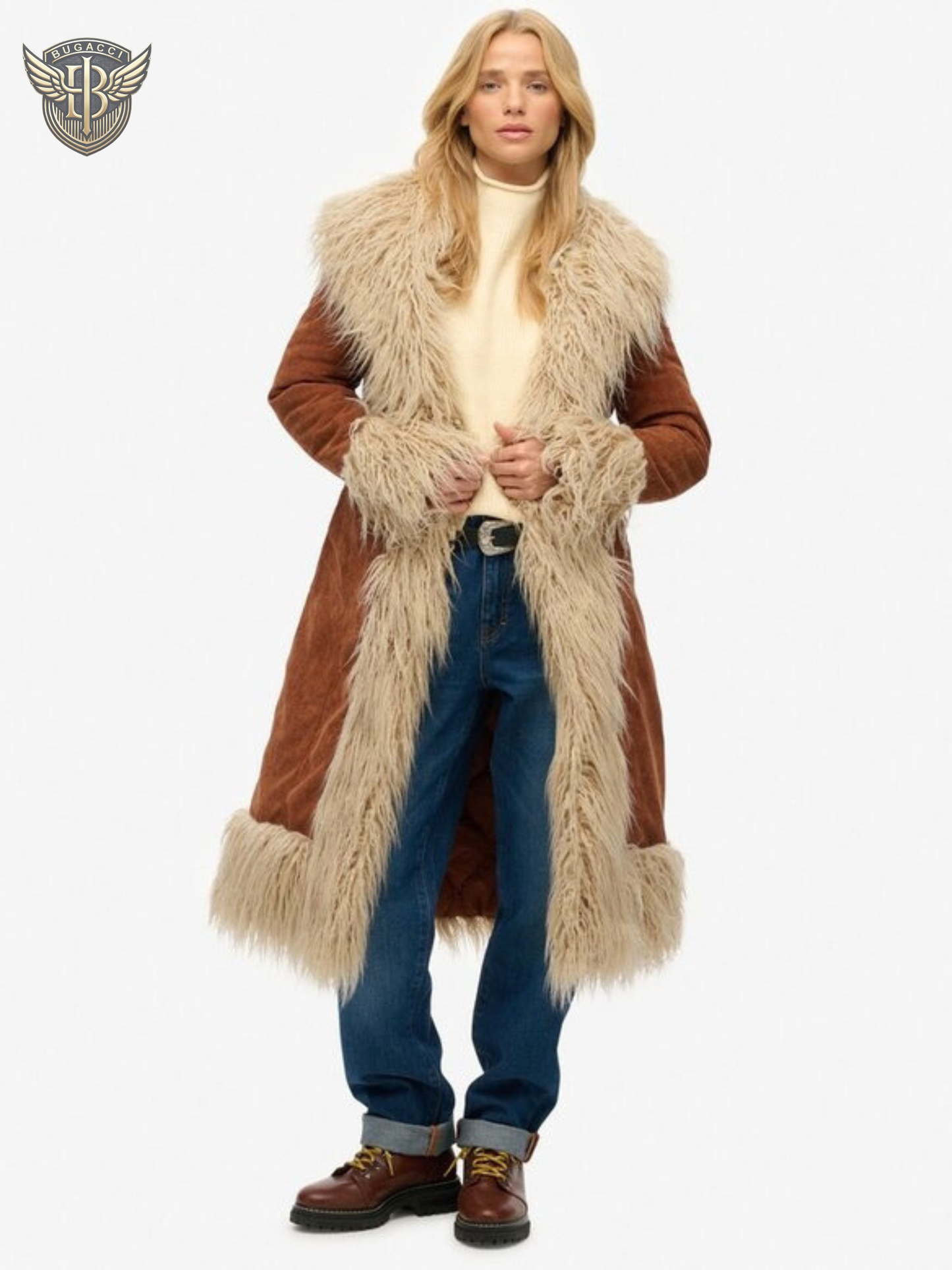 Women Brown Afghan Penny lane Coat