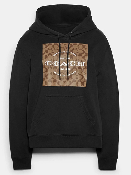 Black & White Monogram Fleece Hoodie