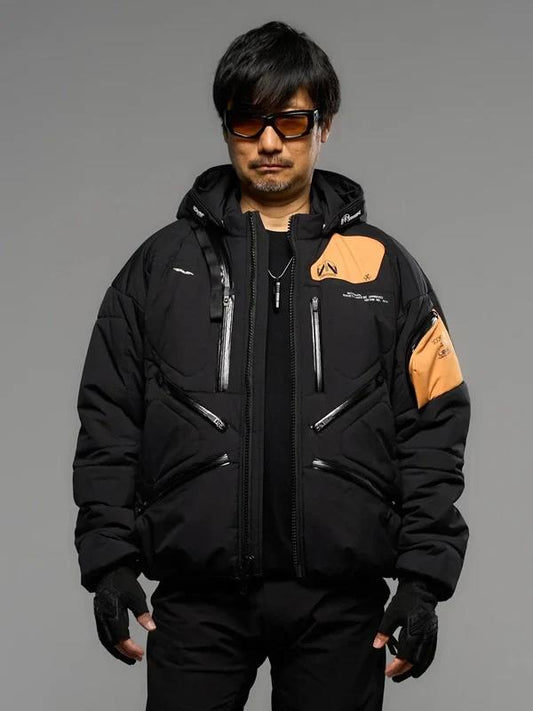 Black and Orange Futuristic Hooded Jacket