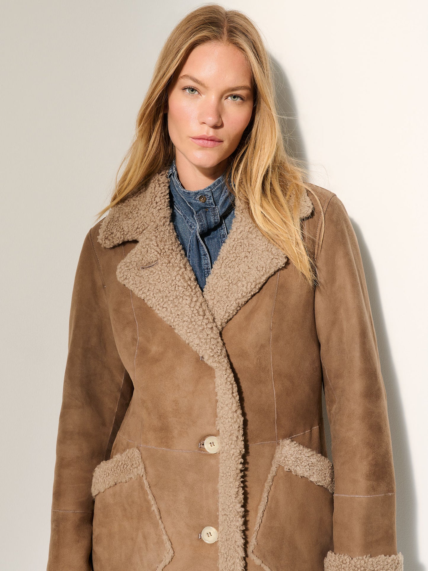 Women Brown Jackie Shearling Coat