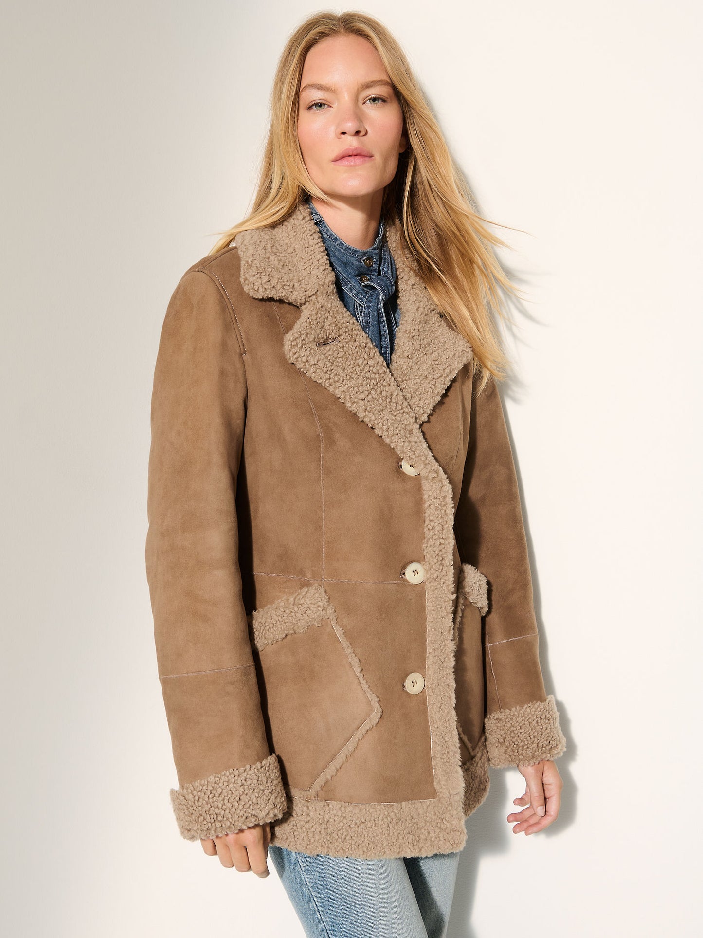 Women Brown Jackie Shearling Coat
