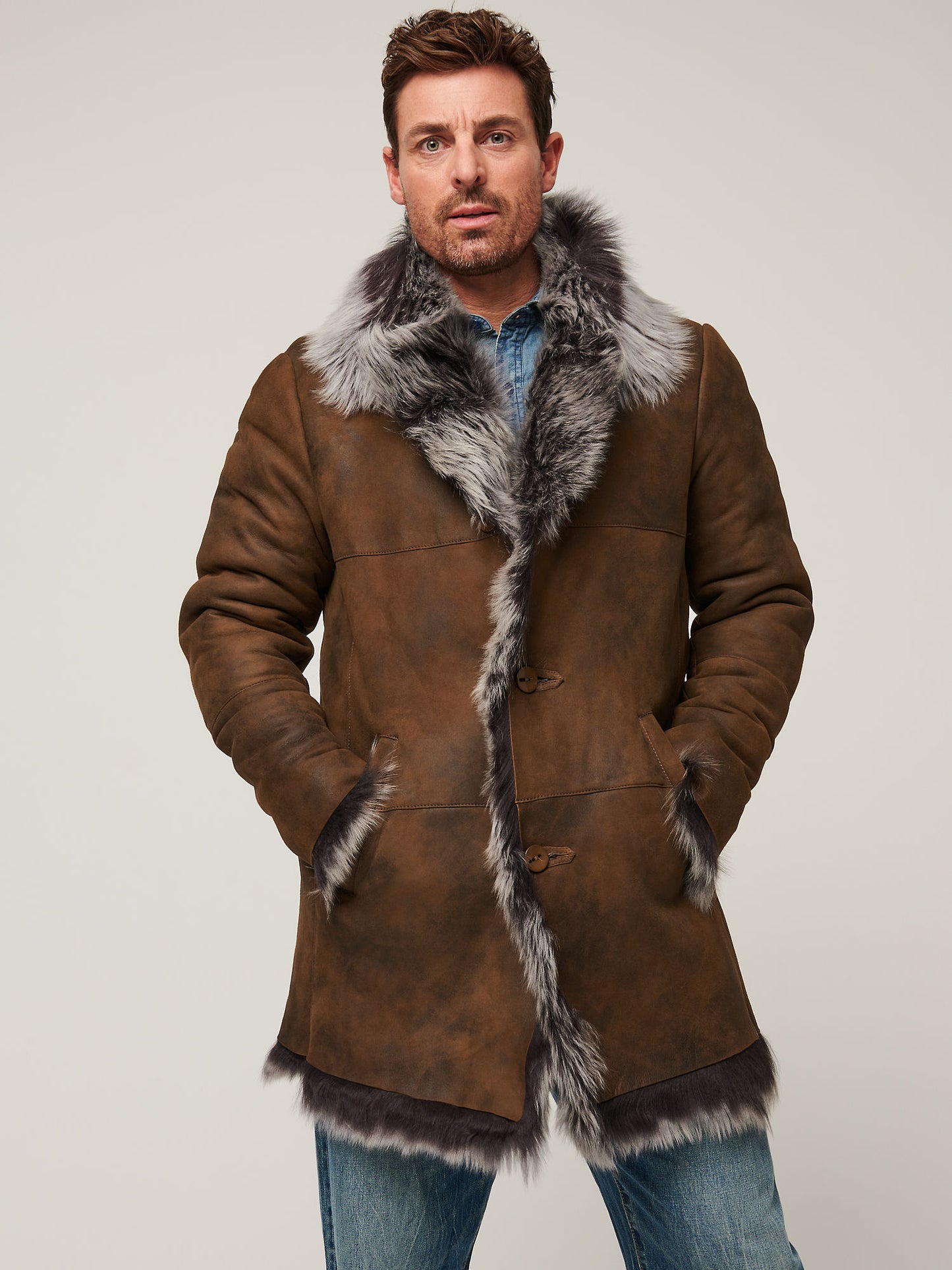 Men Brown Toscana Sheepskin Coat